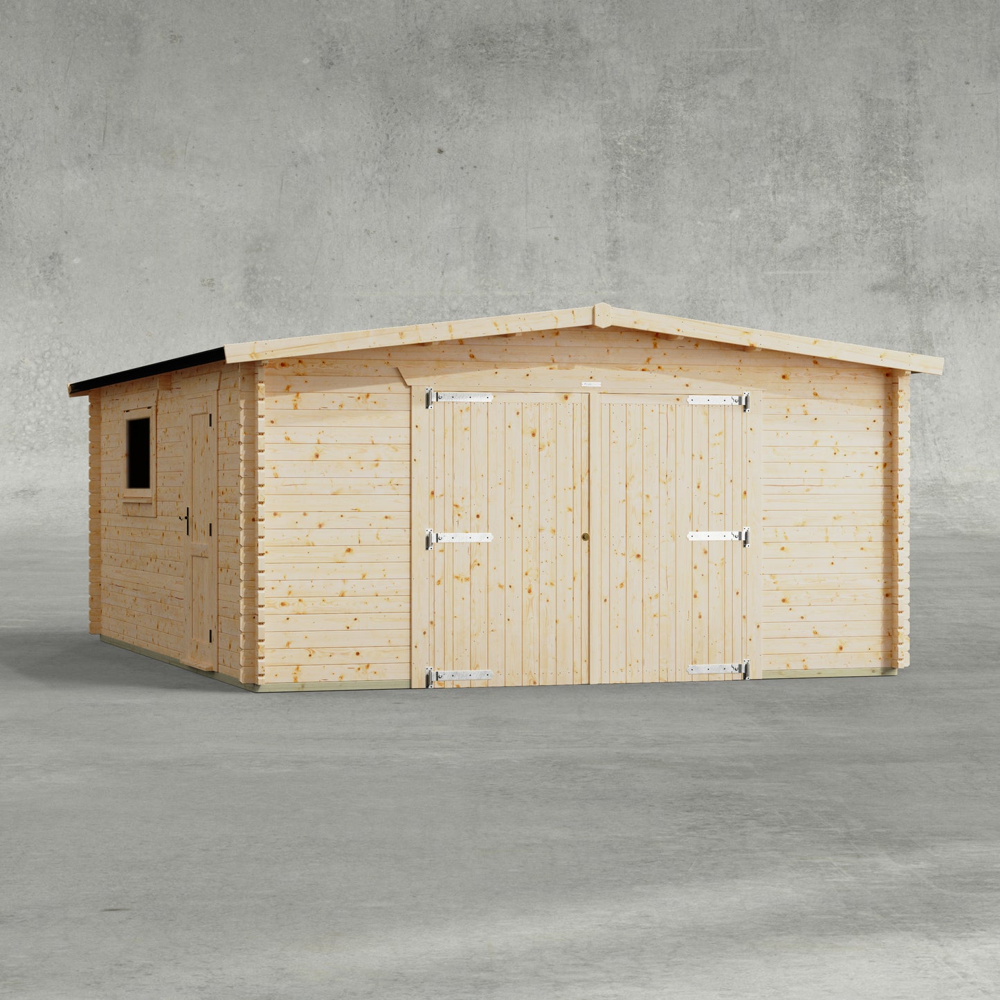Blockhütte mit Satteldach - 44 mm