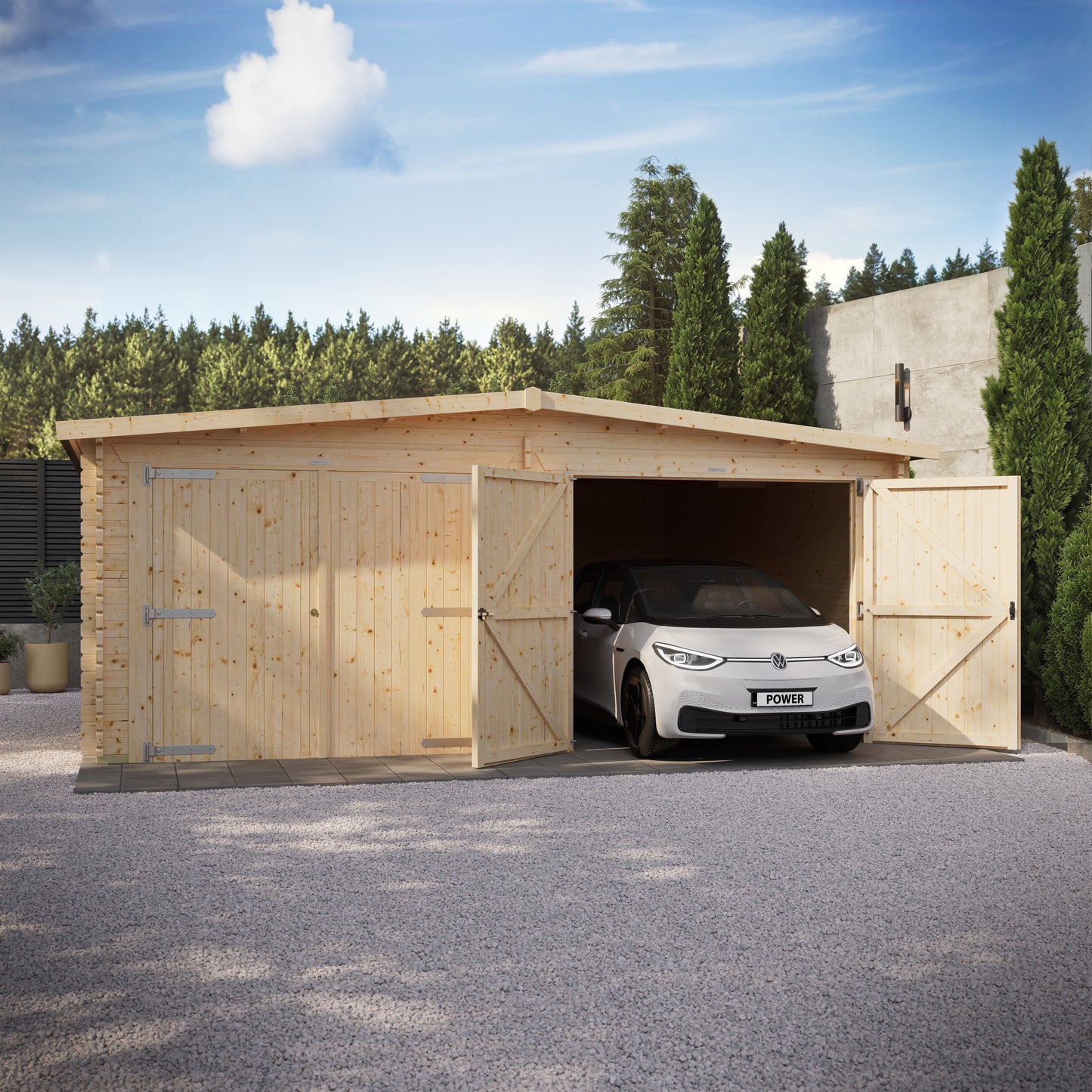 Apex Log Cabin Double Garage