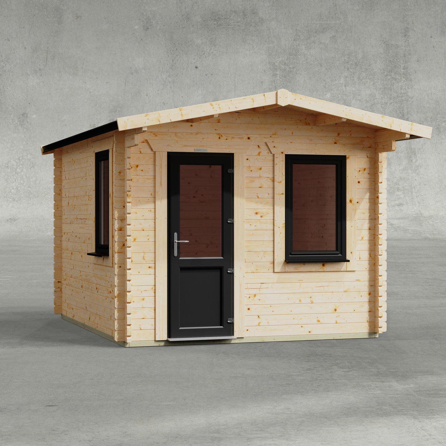 Blockhütte mit Satteldach - 44 mm