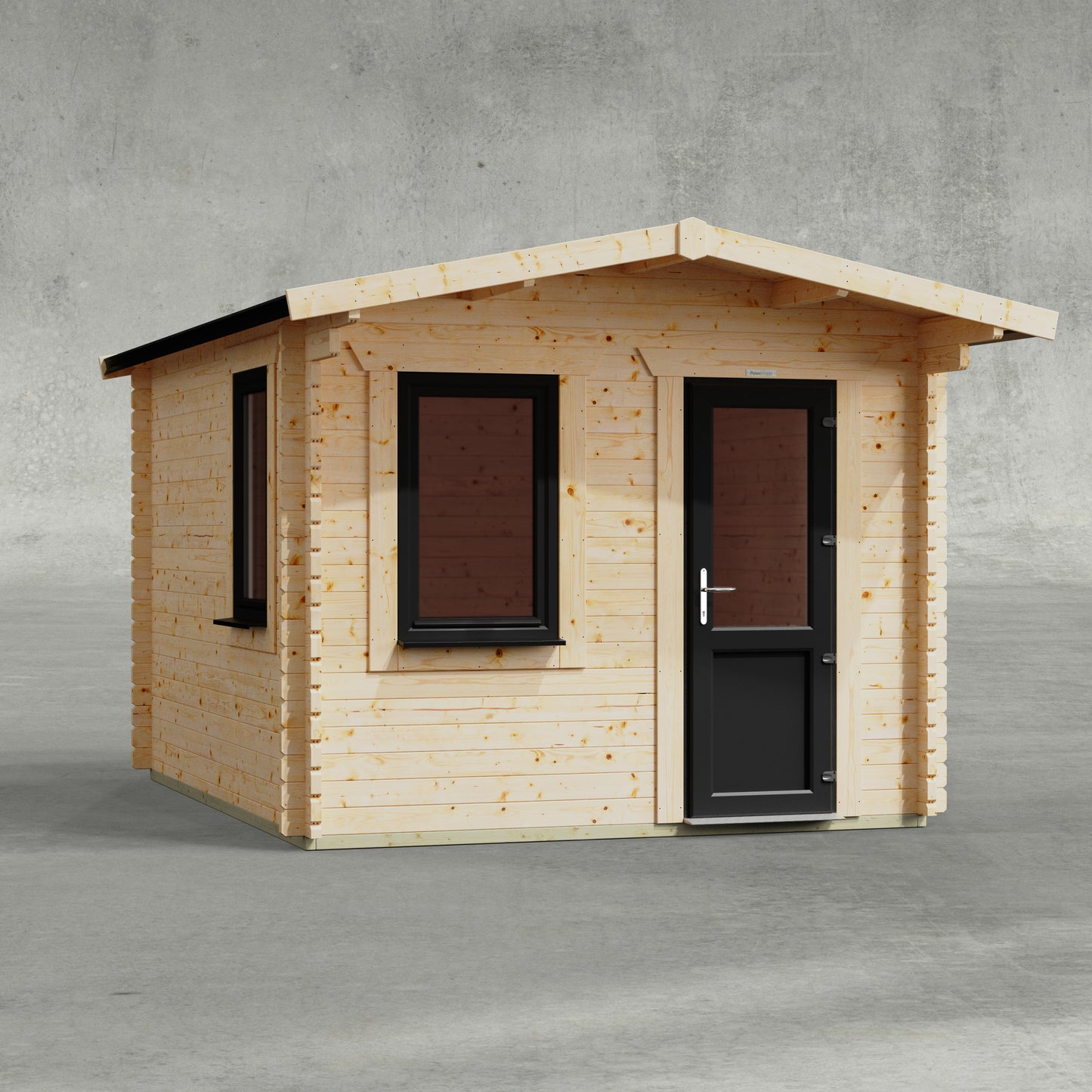 Blockhütte mit Satteldach - 44 mm