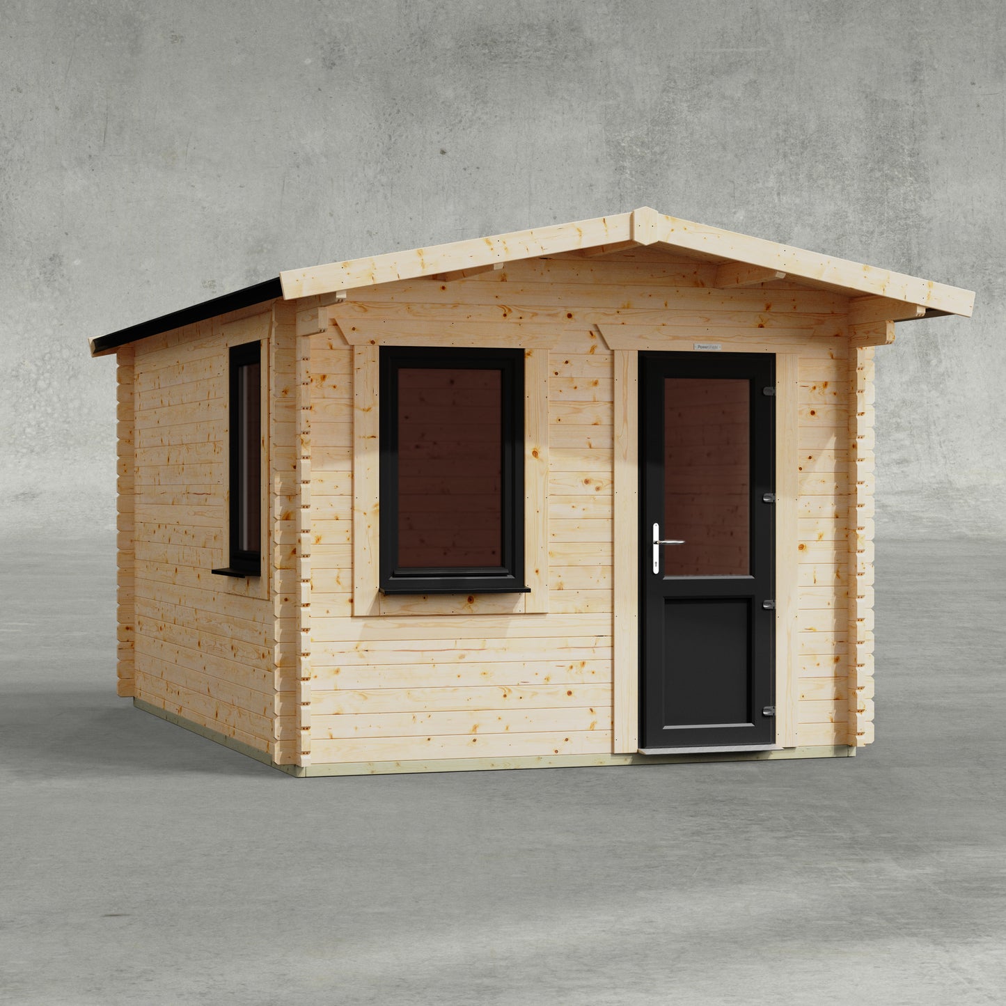 Blockhütte mit Satteldach - 44 mm