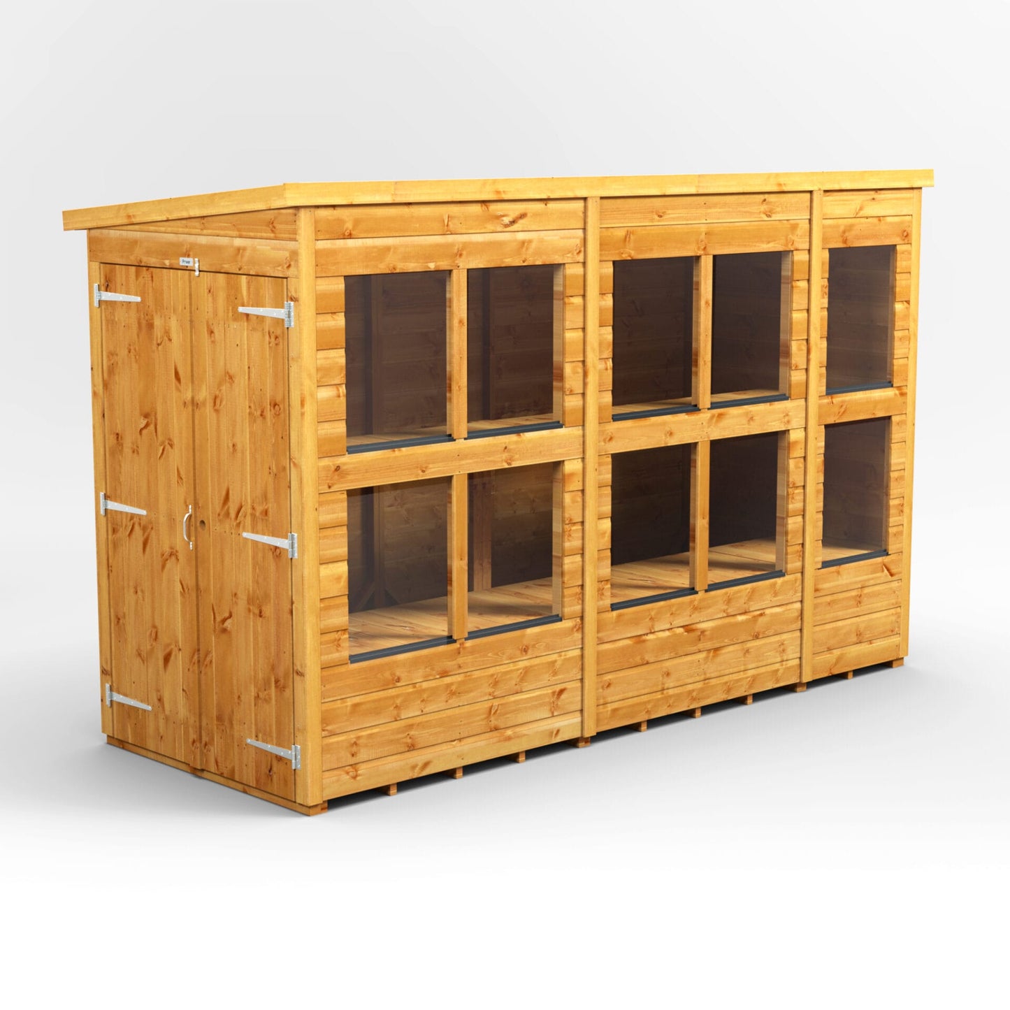 Holz-Gewächshaus mit Pultdach