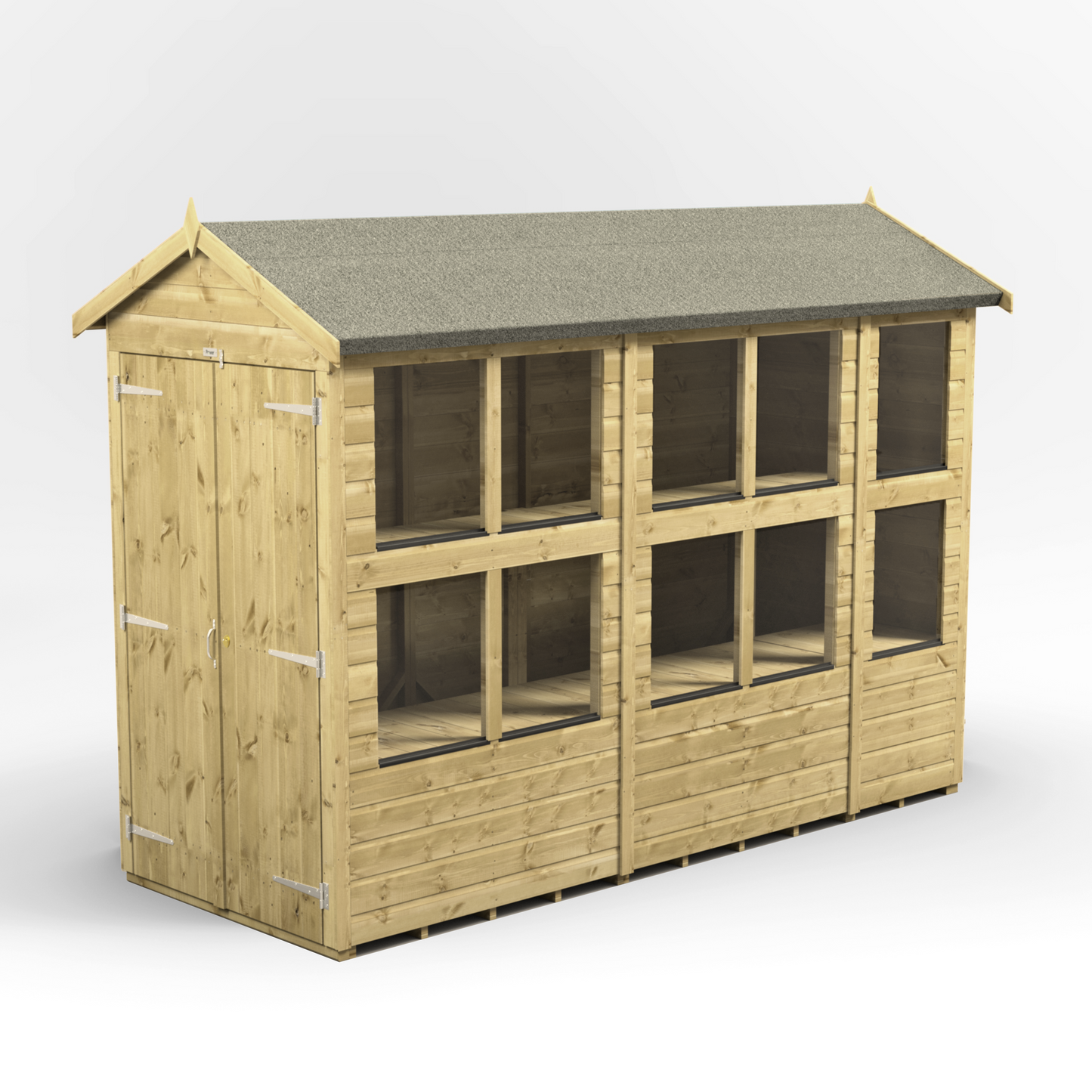 Premium Holz-Gewächshaus mit Satteldach
