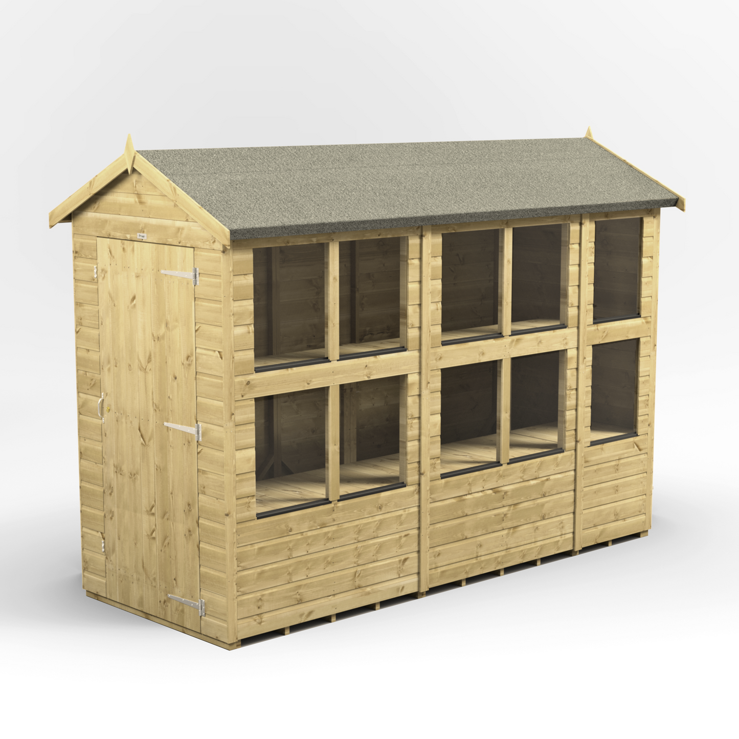 Premium Holz-Gewächshaus mit Satteldach