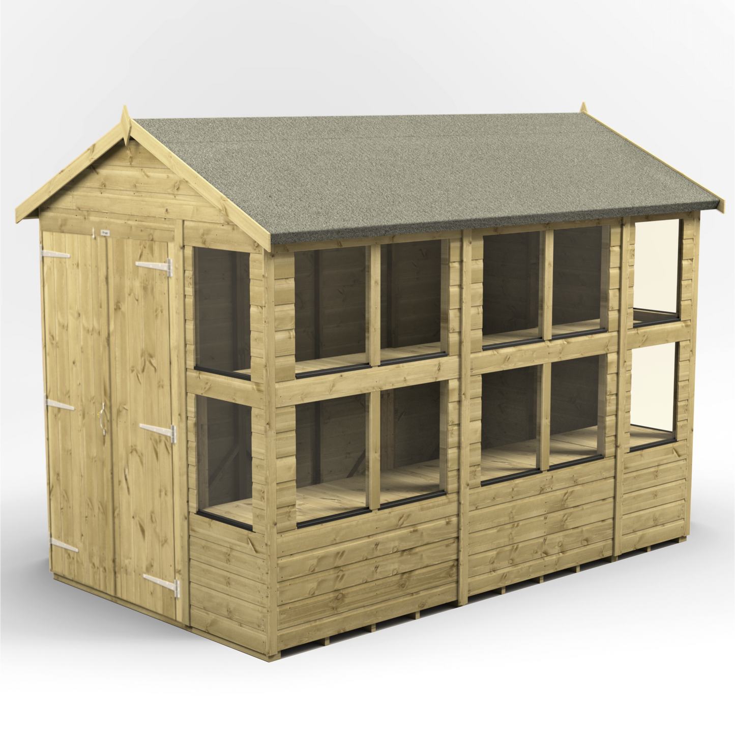 Premium Holz-Gewächshaus mit Satteldach