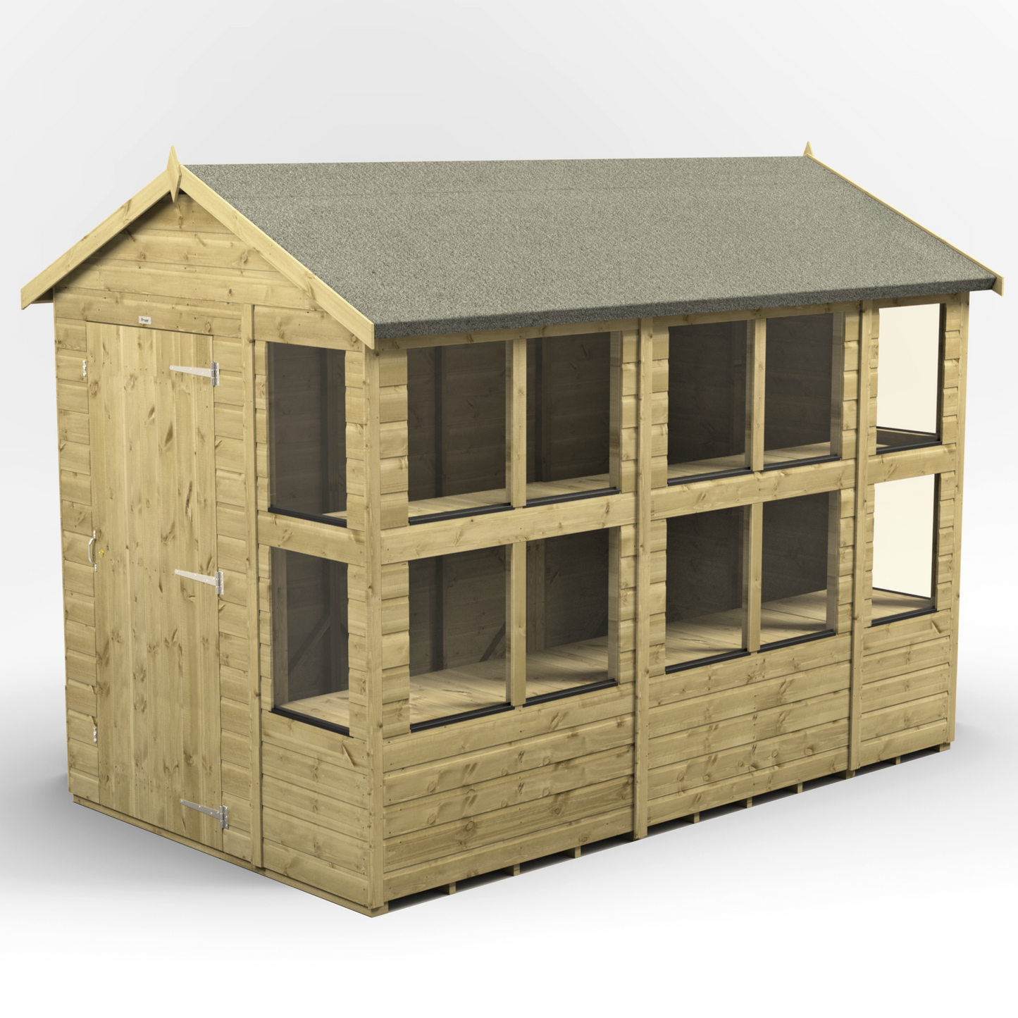 Premium Holz-Gewächshaus mit Satteldach