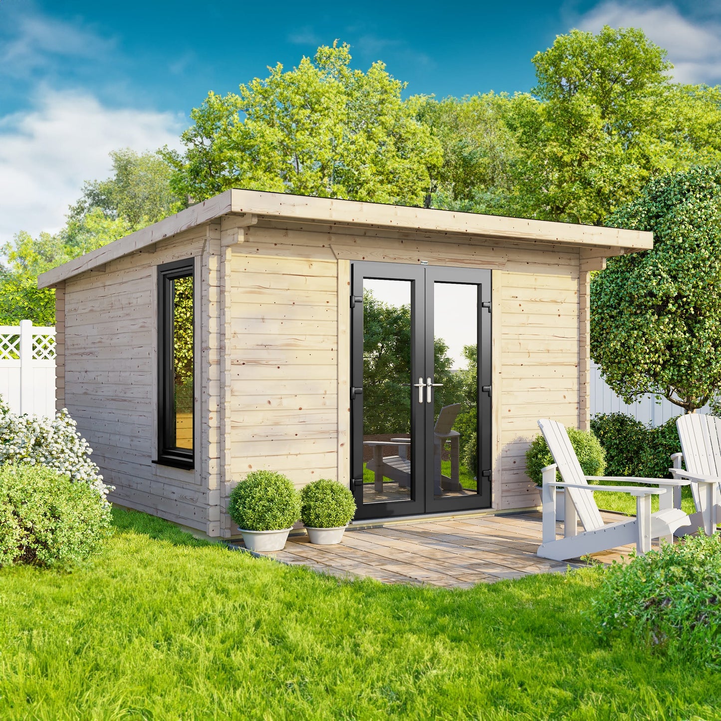 Pent Log Cabin