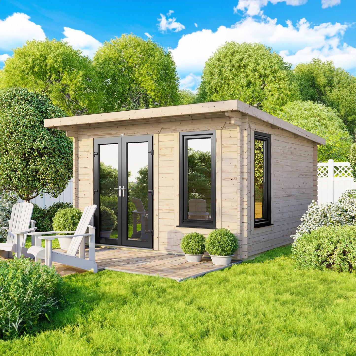 Pent Log Cabin