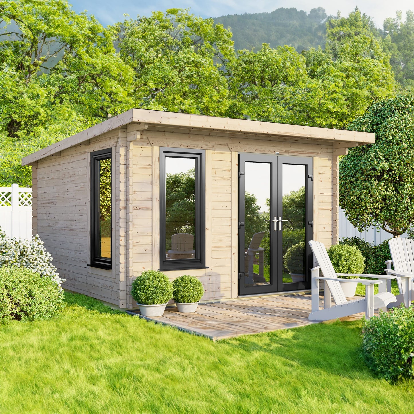 Pent Log Cabin