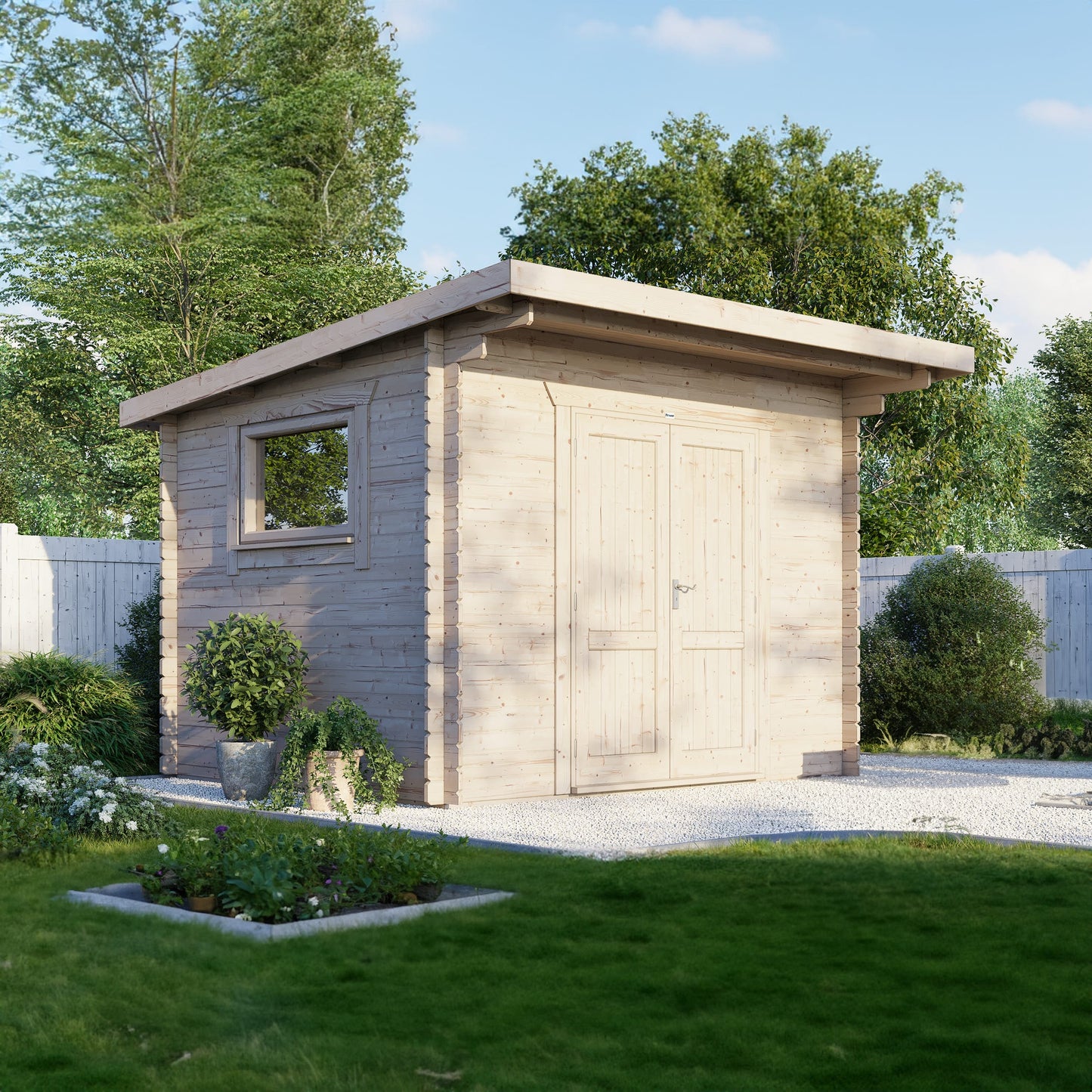 Pent Workshop Log Cabin