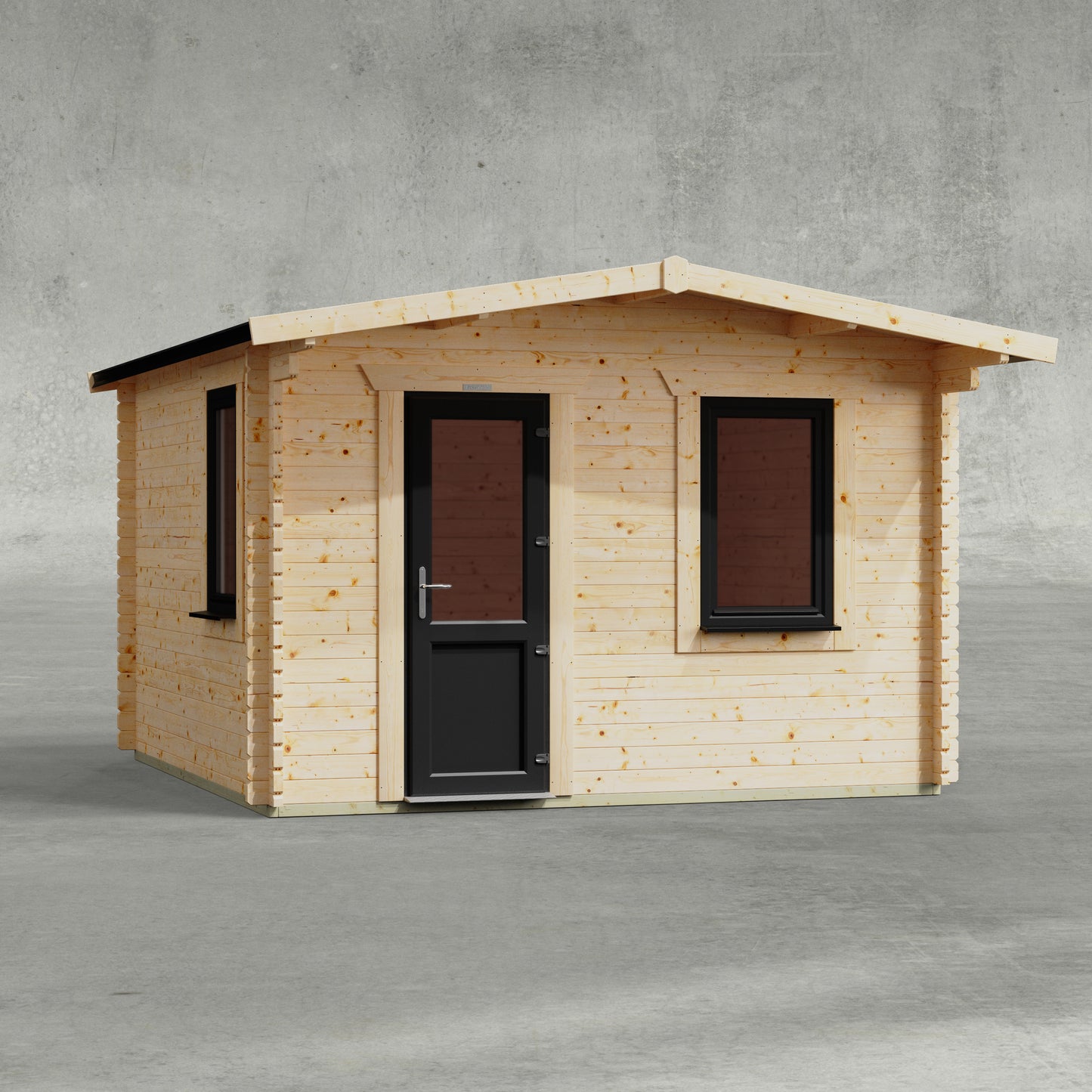 Blockhütte mit Satteldach - 44 mm