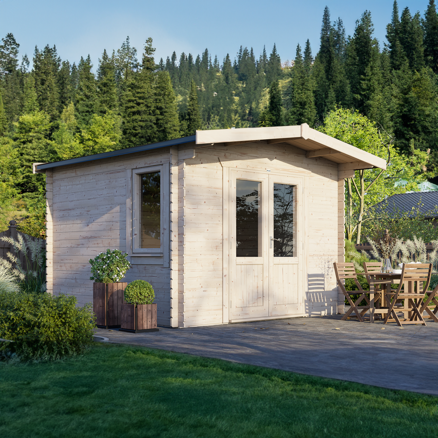Classic Chalet Blockhütte - 44 mm