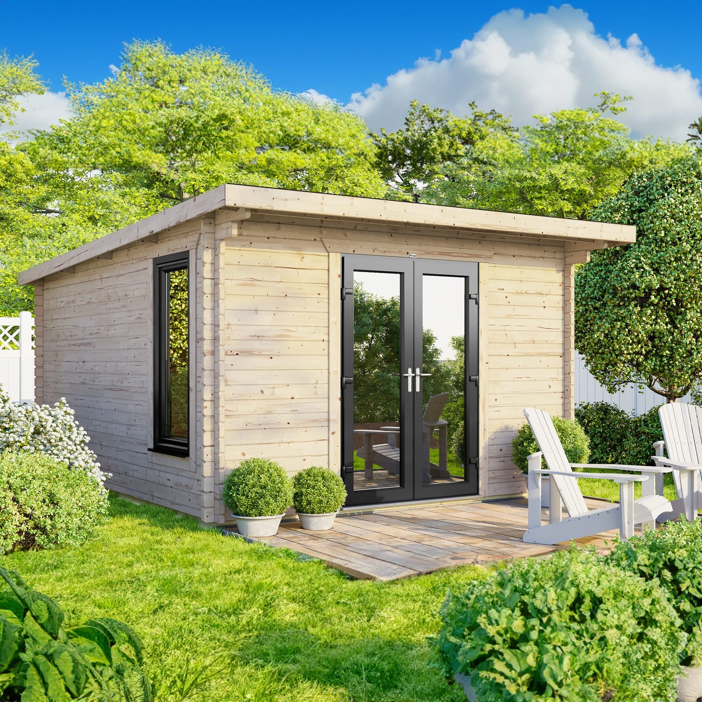 Pent Log Cabin