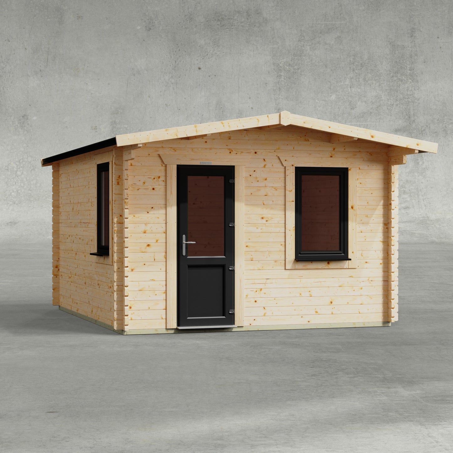 Blockhütte mit Satteldach - 44 mm