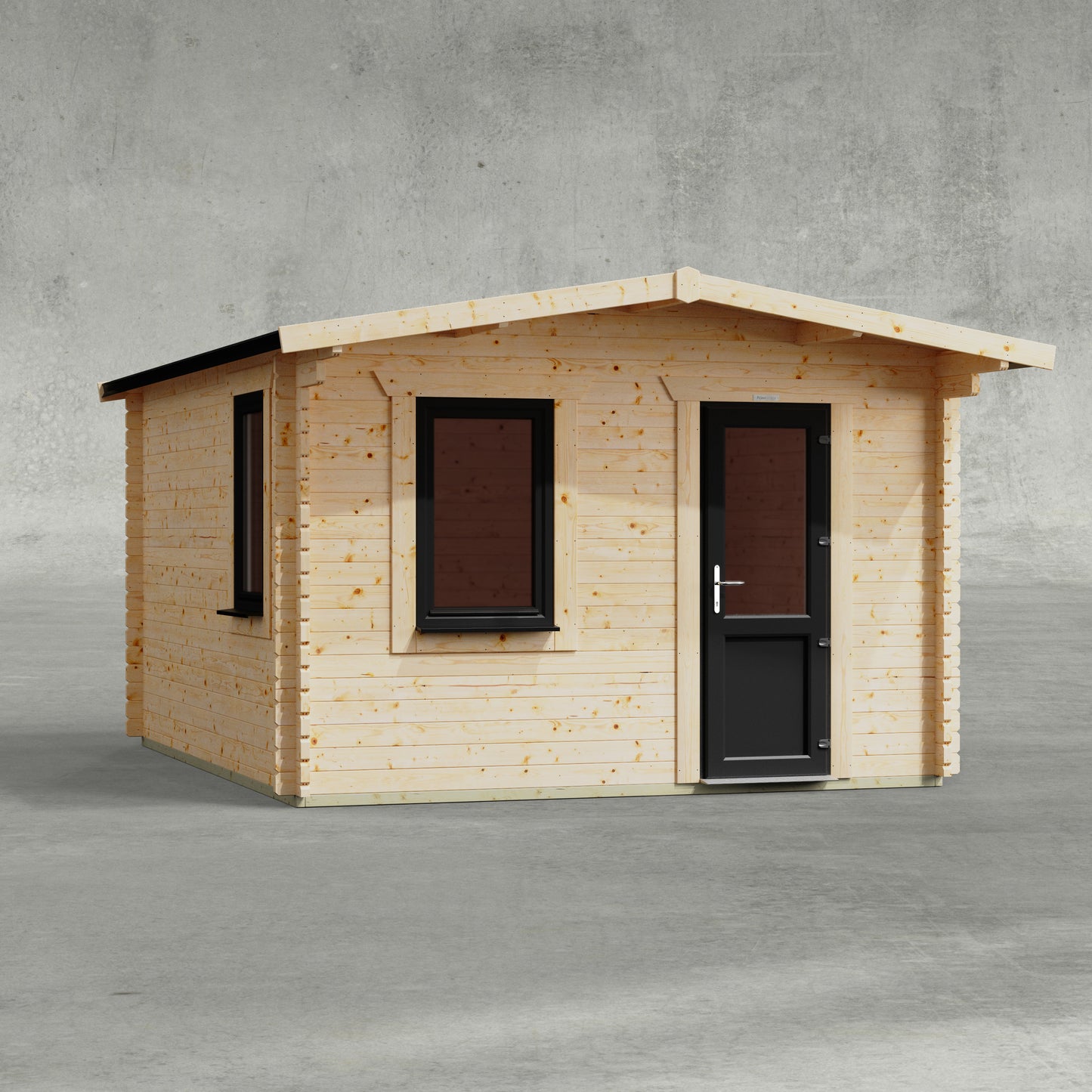 Blockhütte mit Satteldach - 44 mm