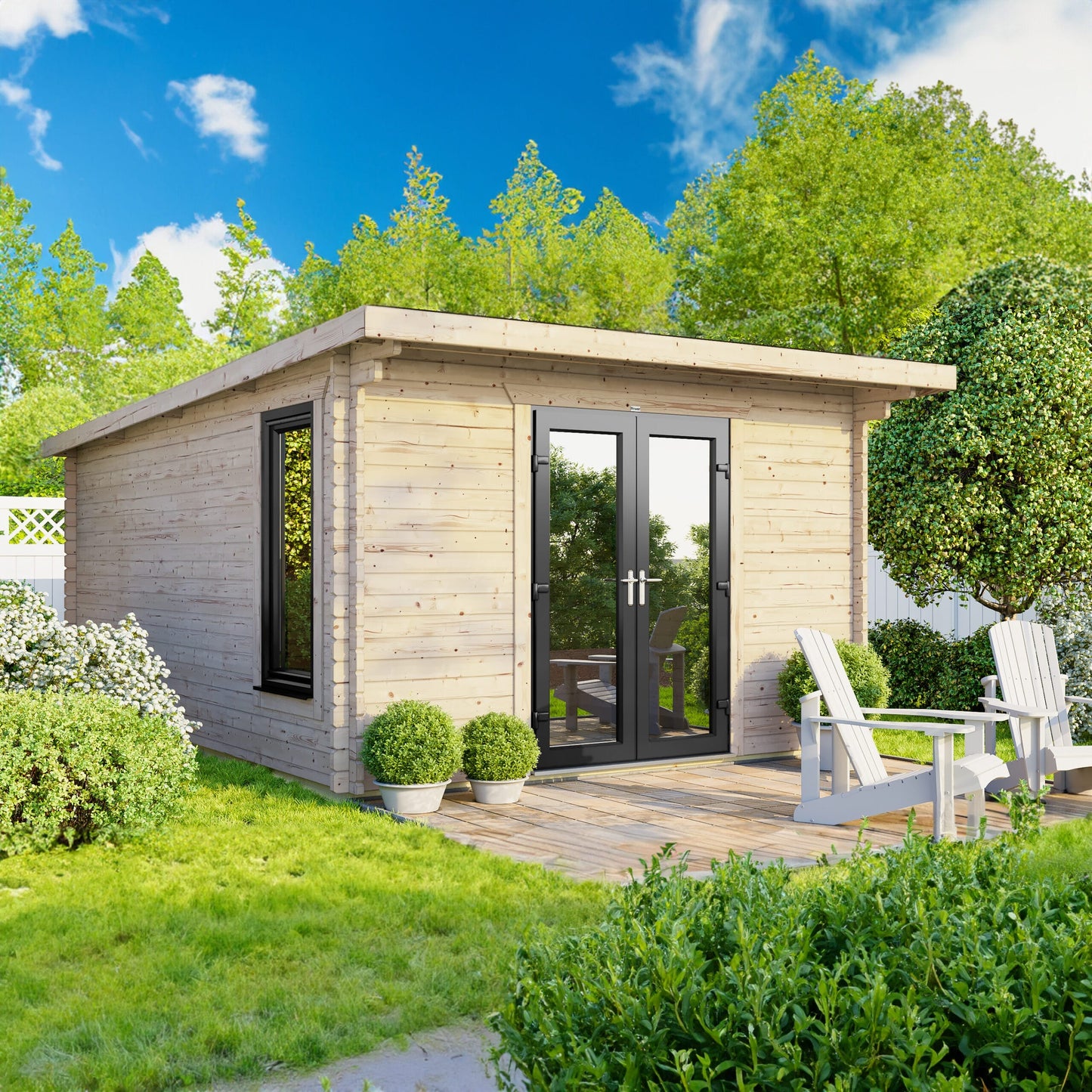 Pent Log Cabin
