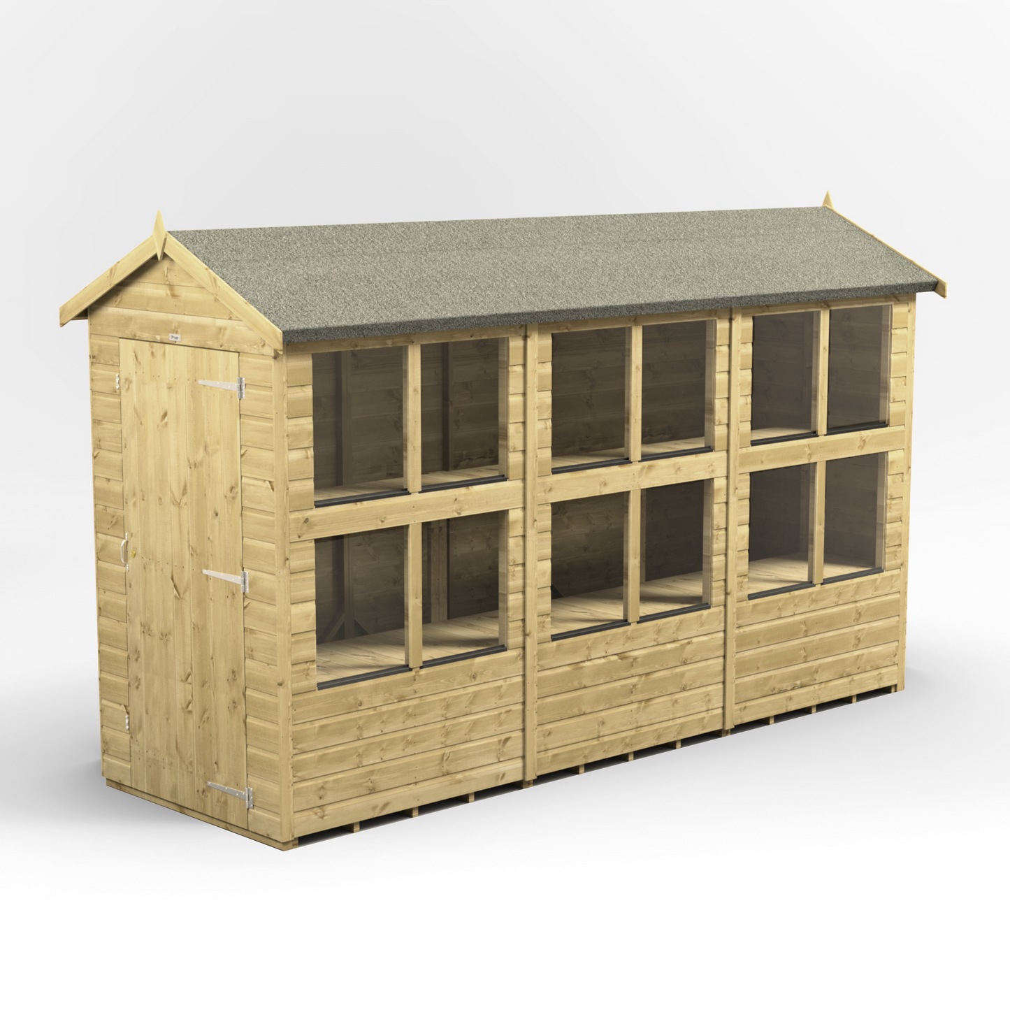 Premium Holz-Gewächshaus mit Satteldach