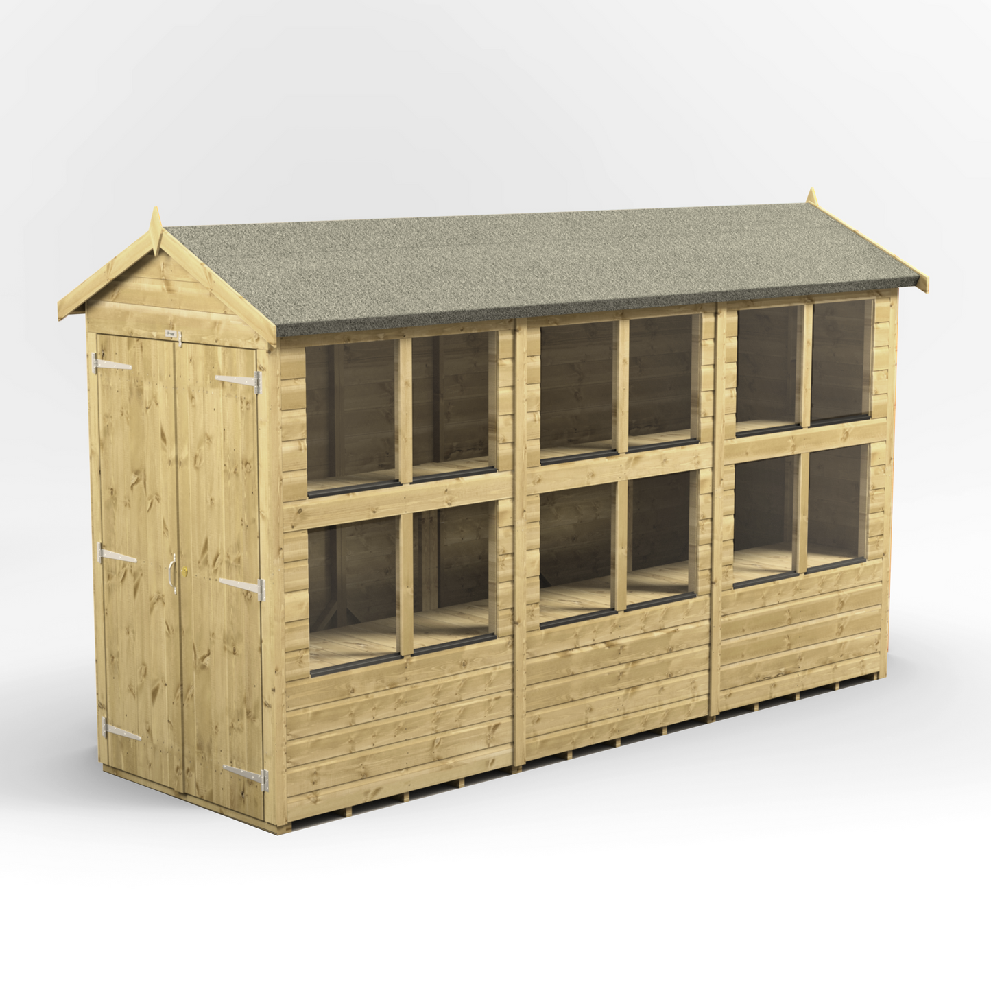 Premium Holz-Gewächshaus mit Satteldach