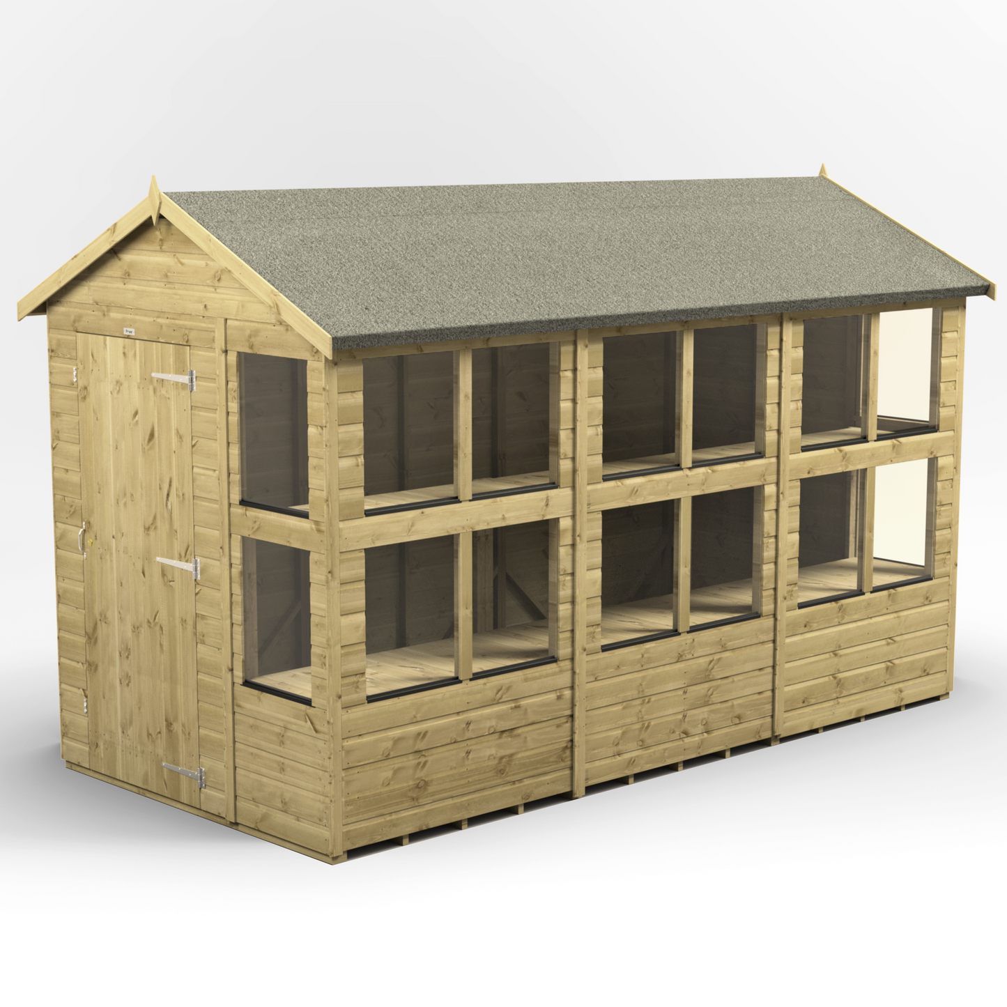 Premium Holz-Gewächshaus mit Satteldach