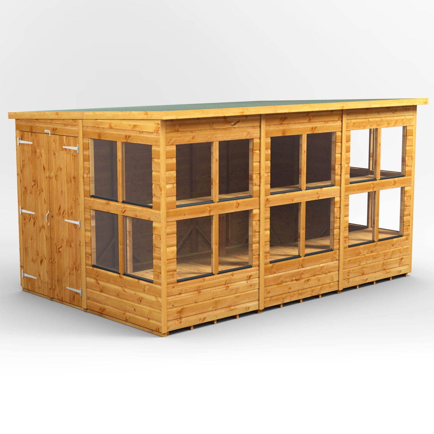 Holz-Gewächshaus mit Pultdach
