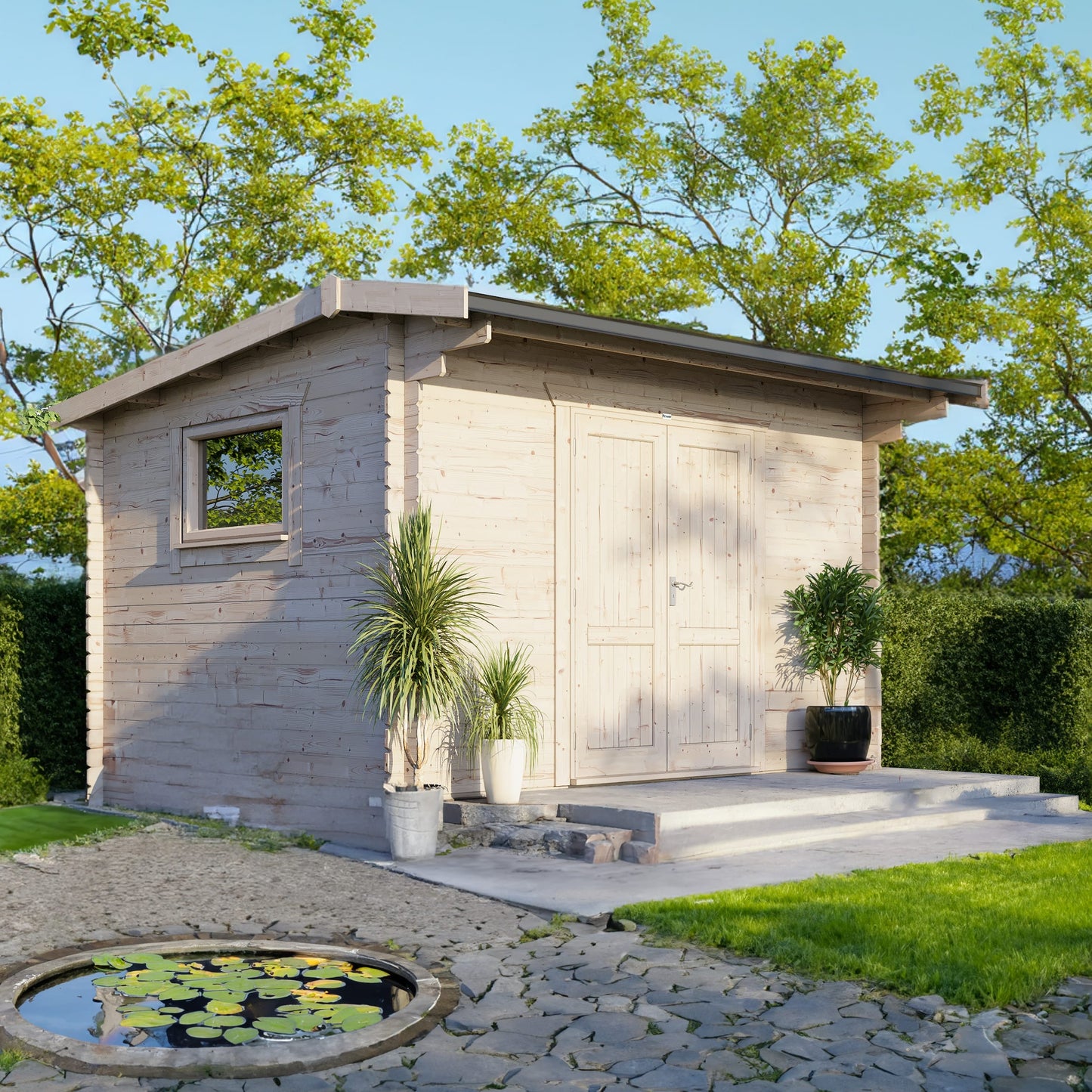 14x12 Power Apex Workshop Log Cabin 28mm