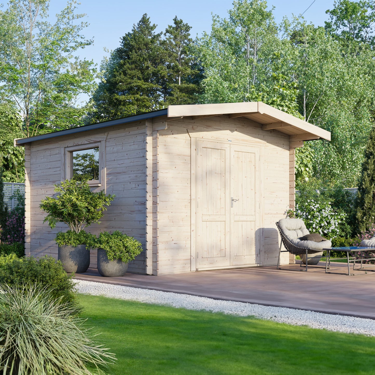 14x12 Power Chalet Workshop Log Cabin 28mm