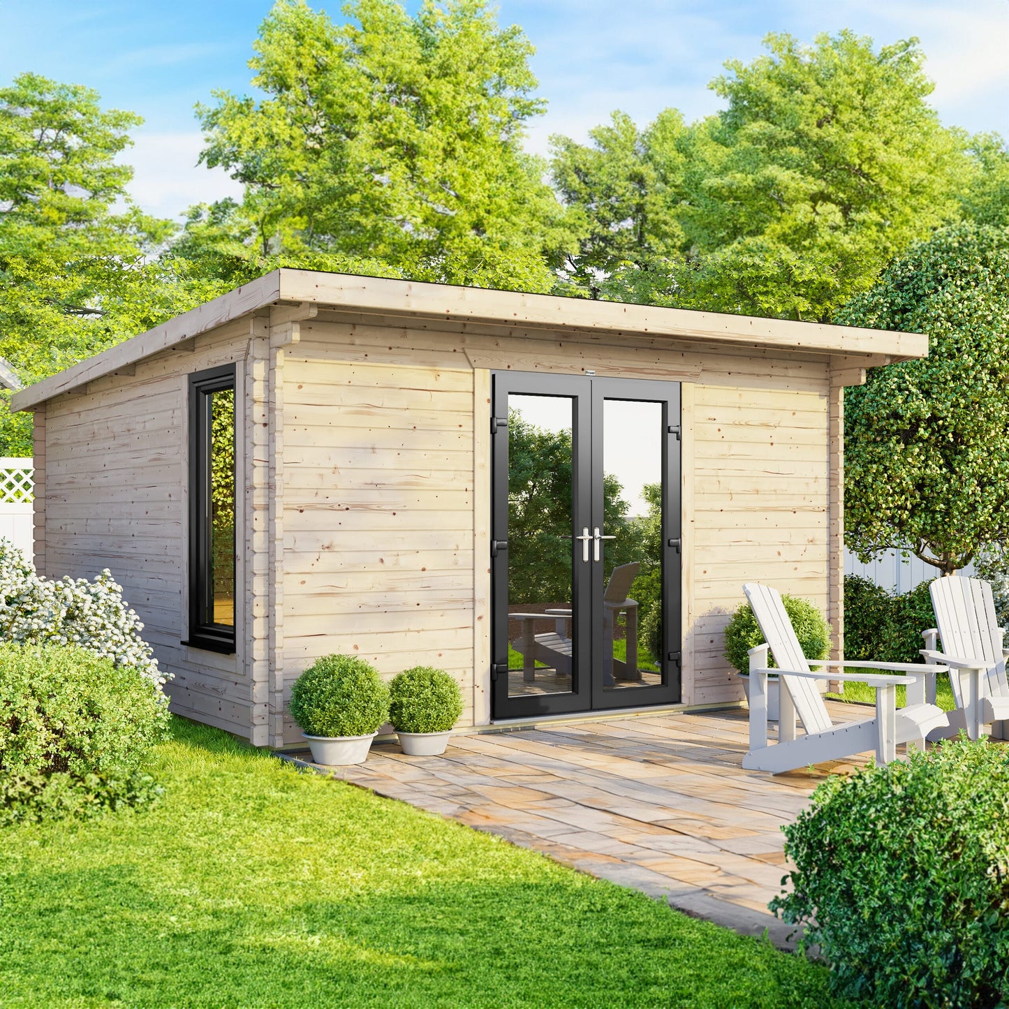 Pent Log Cabin