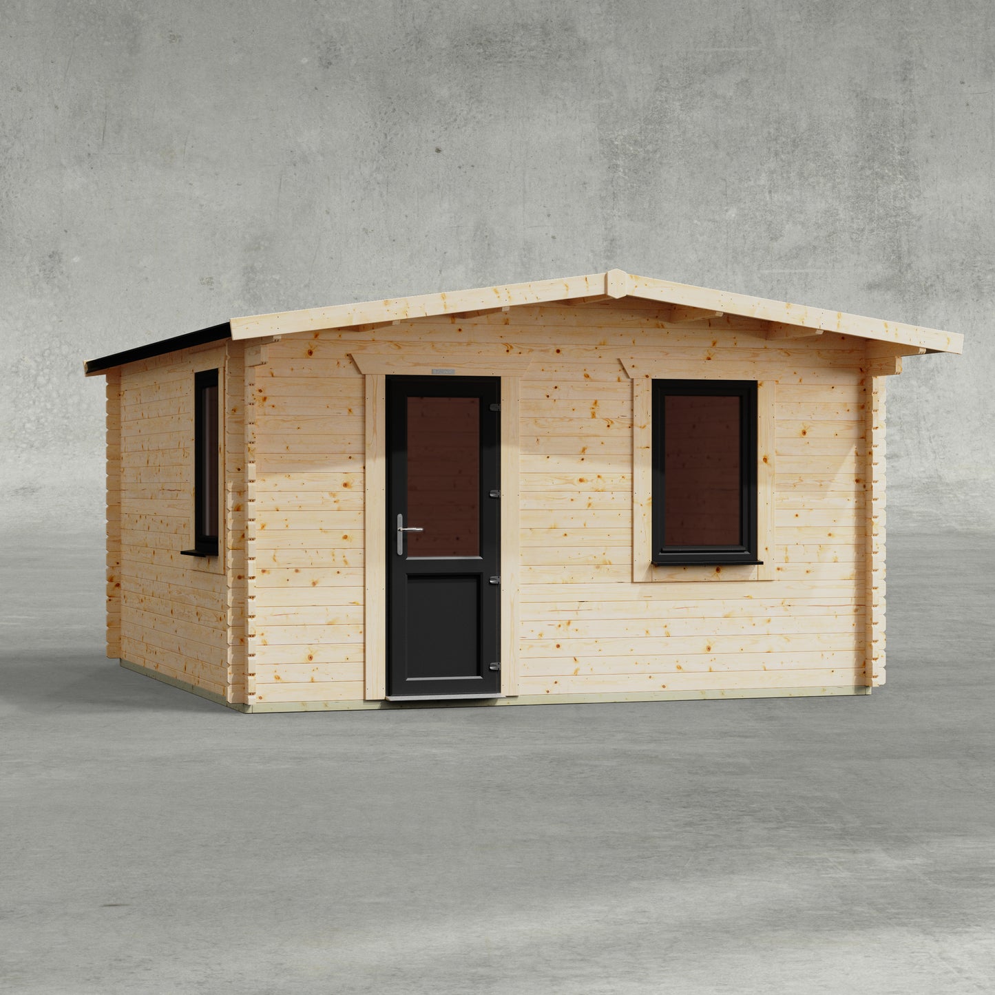Blockhütte mit Satteldach - 44 mm