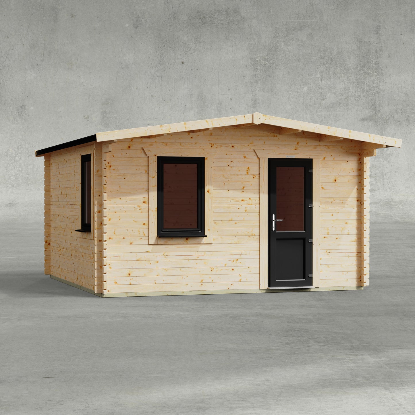 Blockhütte mit Satteldach - 44 mm