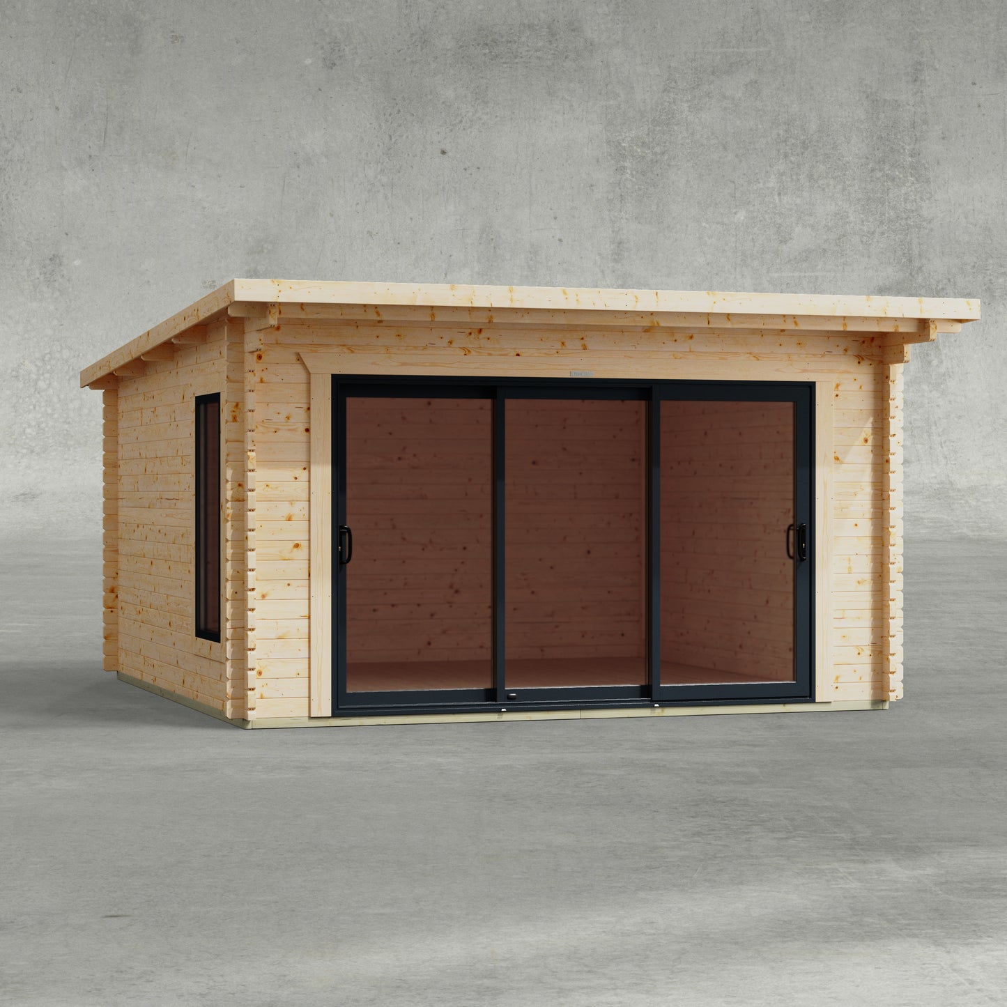 Pent Aluminium Log Cabin