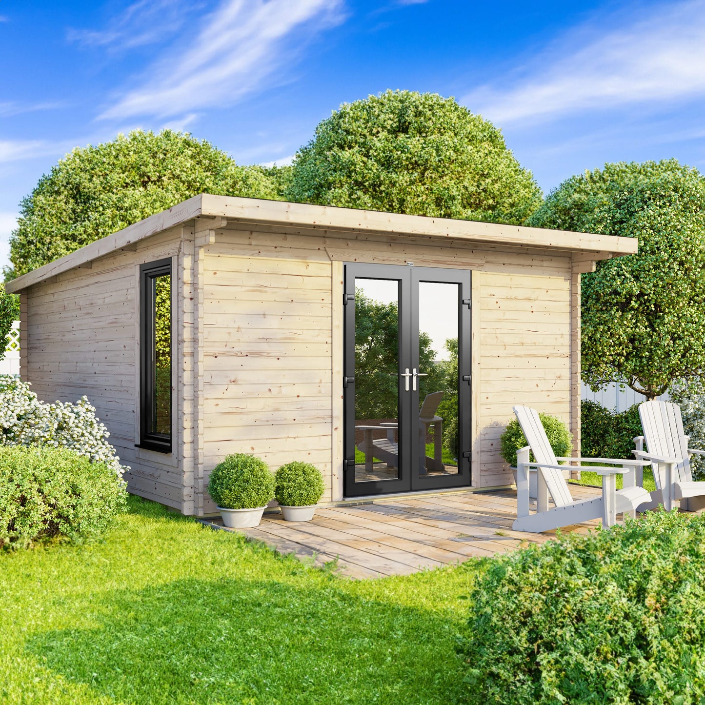Pent Log Cabin