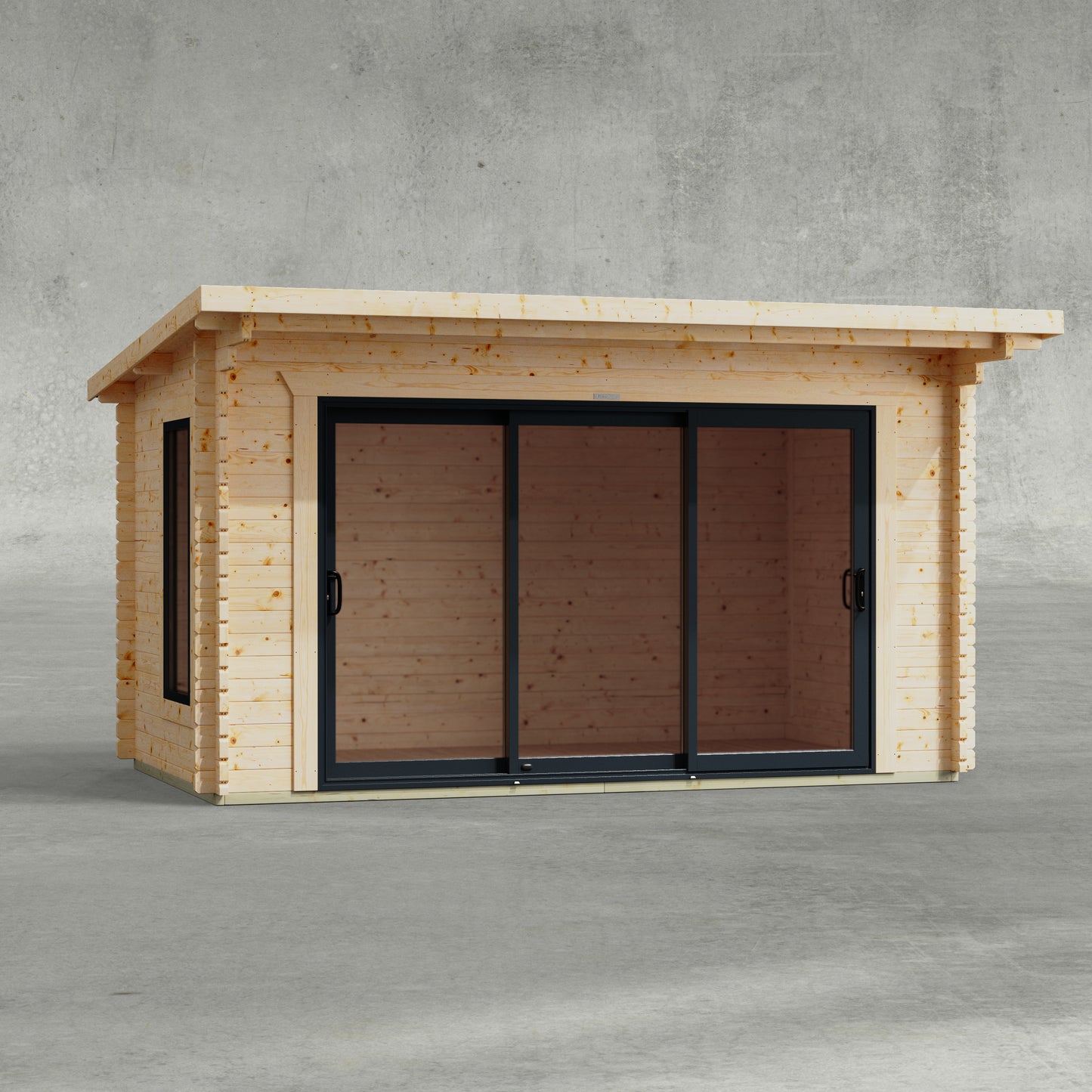Pent Aluminium Log Cabin
