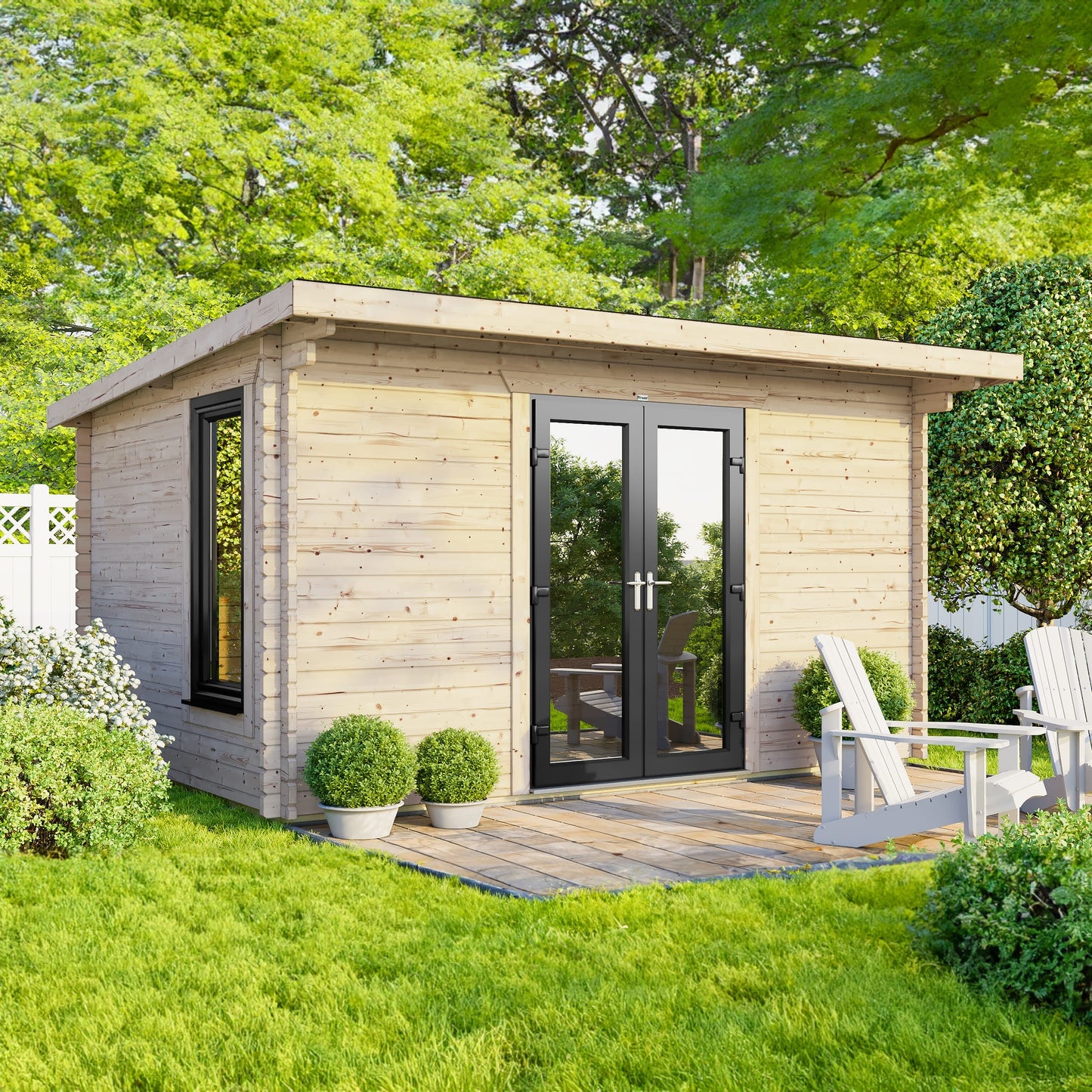 Pent Log Cabin