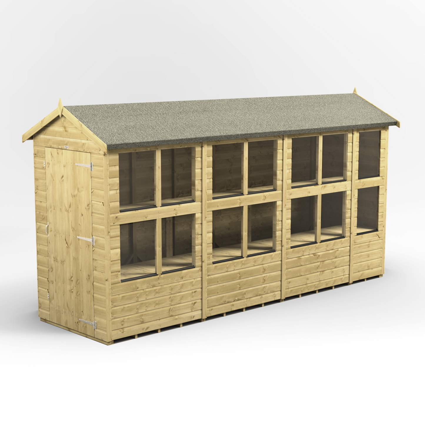 Premium Holz-Gewächshaus mit Satteldach