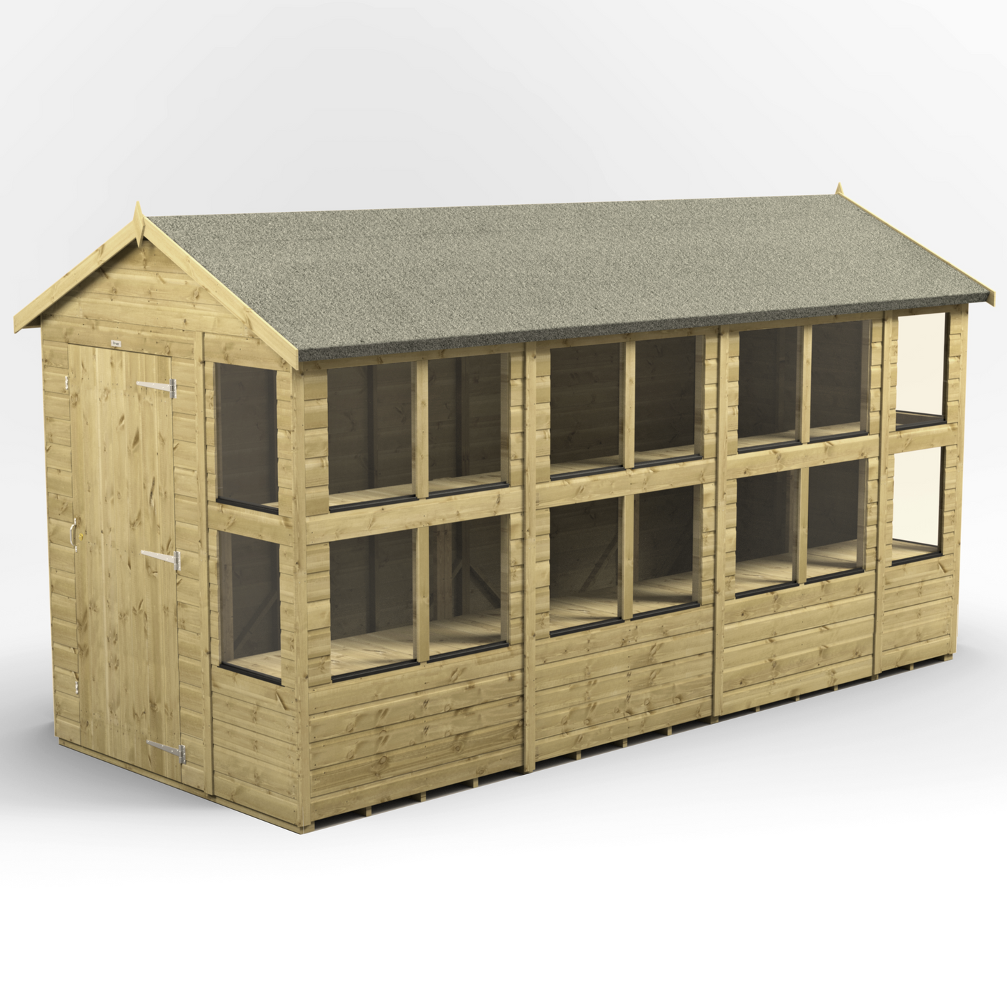 Premium Holz-Gewächshaus mit Satteldach