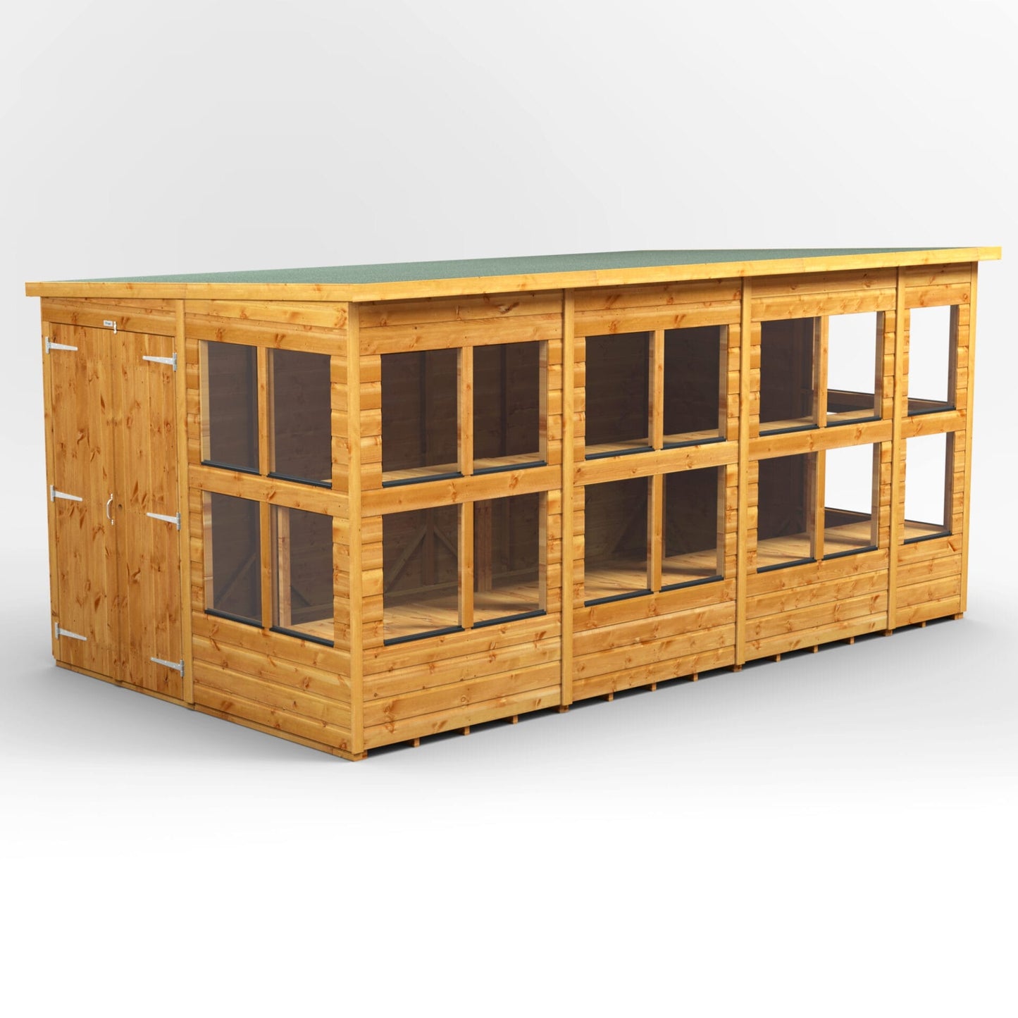Holz-Gewächshaus mit Pultdach