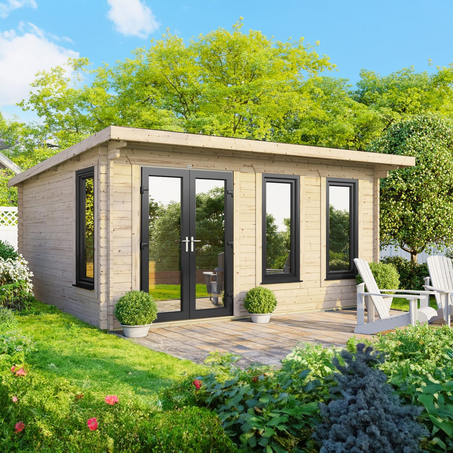 Pent Log Cabin