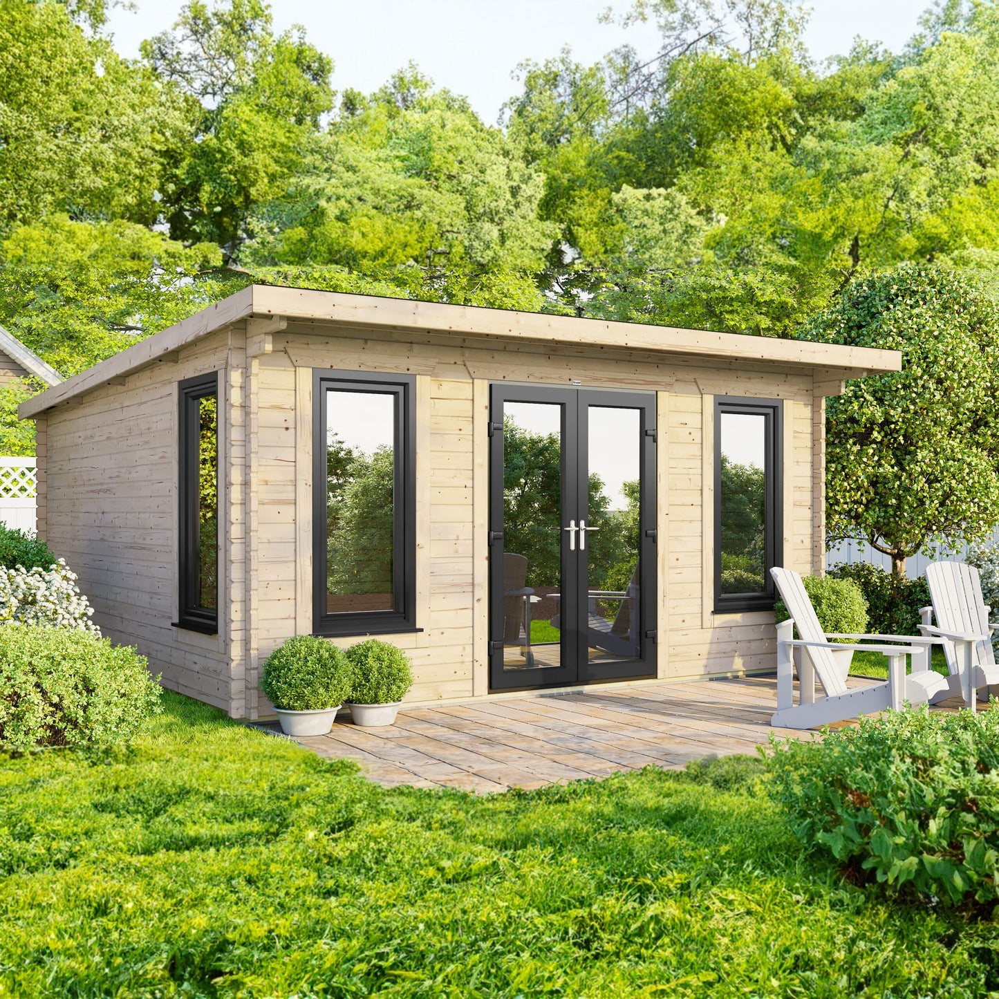 Pent Log Cabin