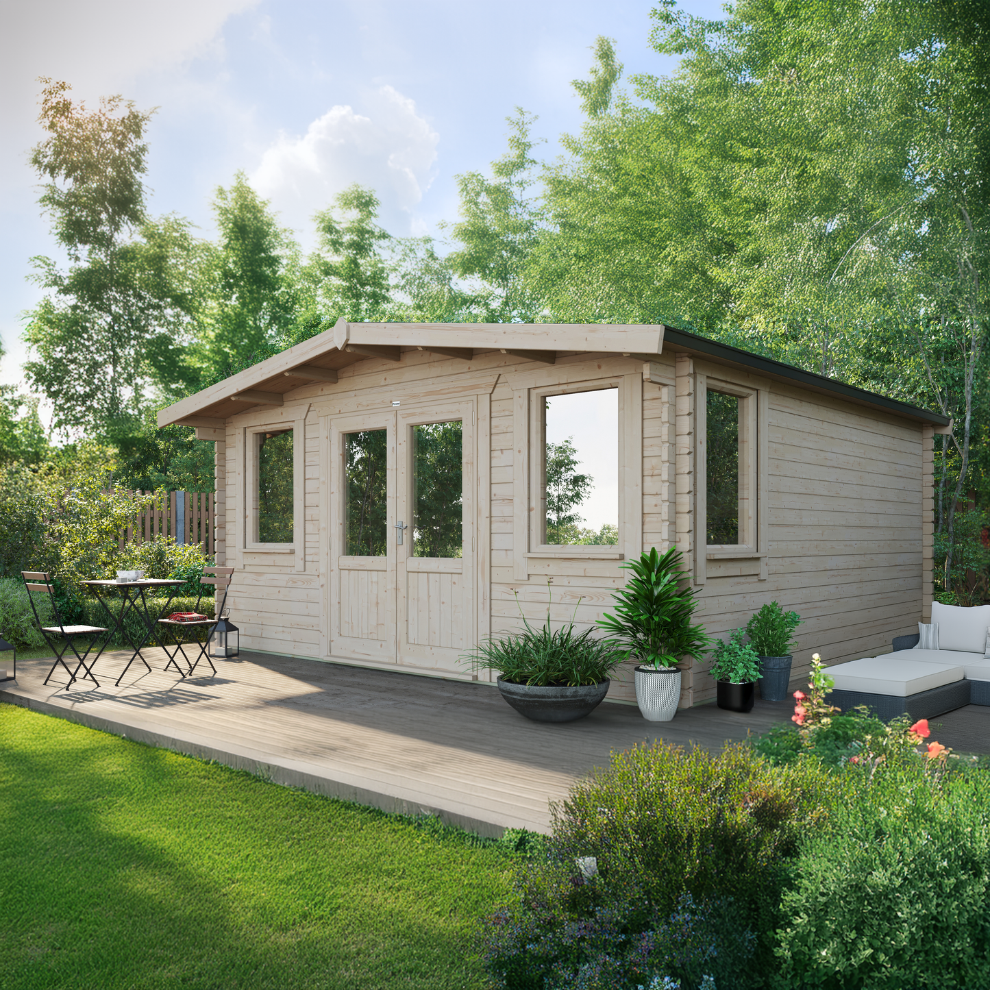 Classic Chalet Blockhütte - 44 mm