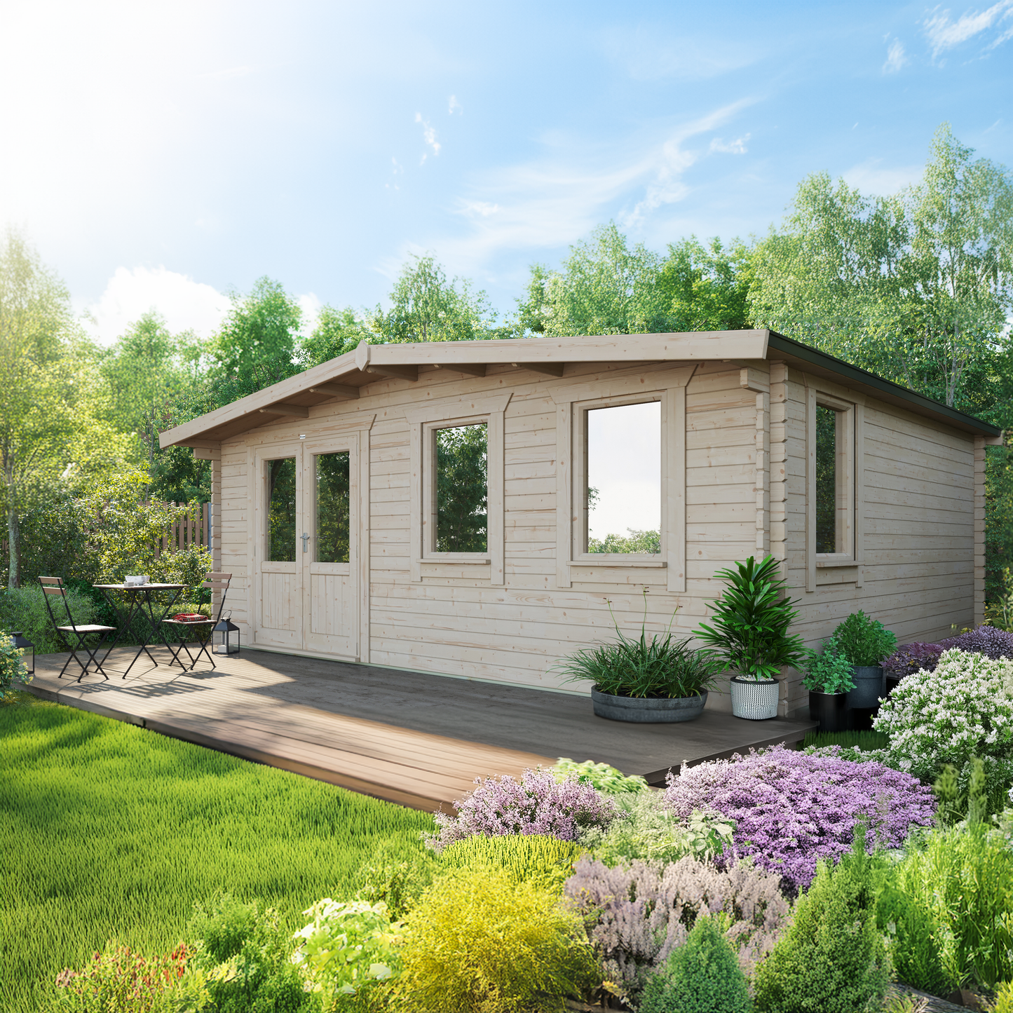 Classic Chalet Blockhütte - 44 mm