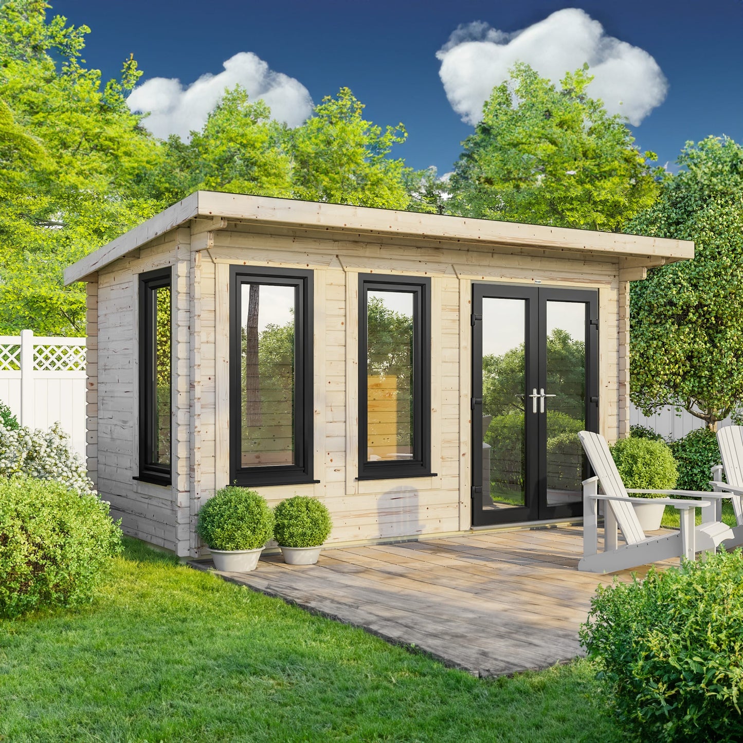 Pent Log Cabin
