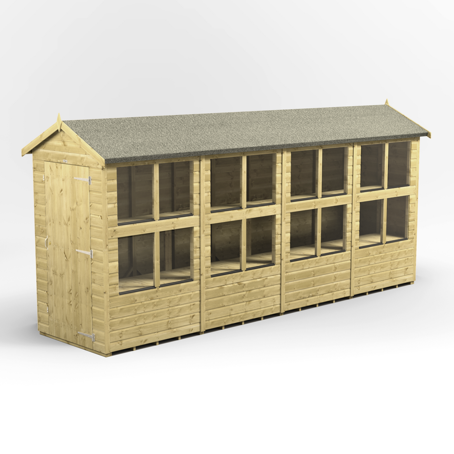Premium Holz-Gewächshaus mit Satteldach