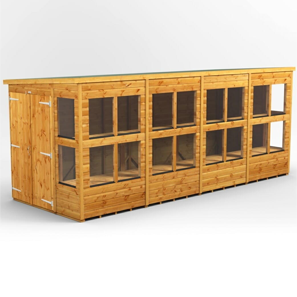 Holz-Gewächshaus mit Pultdach