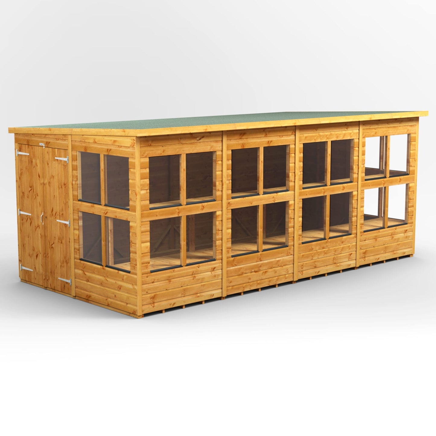 Holz-Gewächshaus mit Pultdach