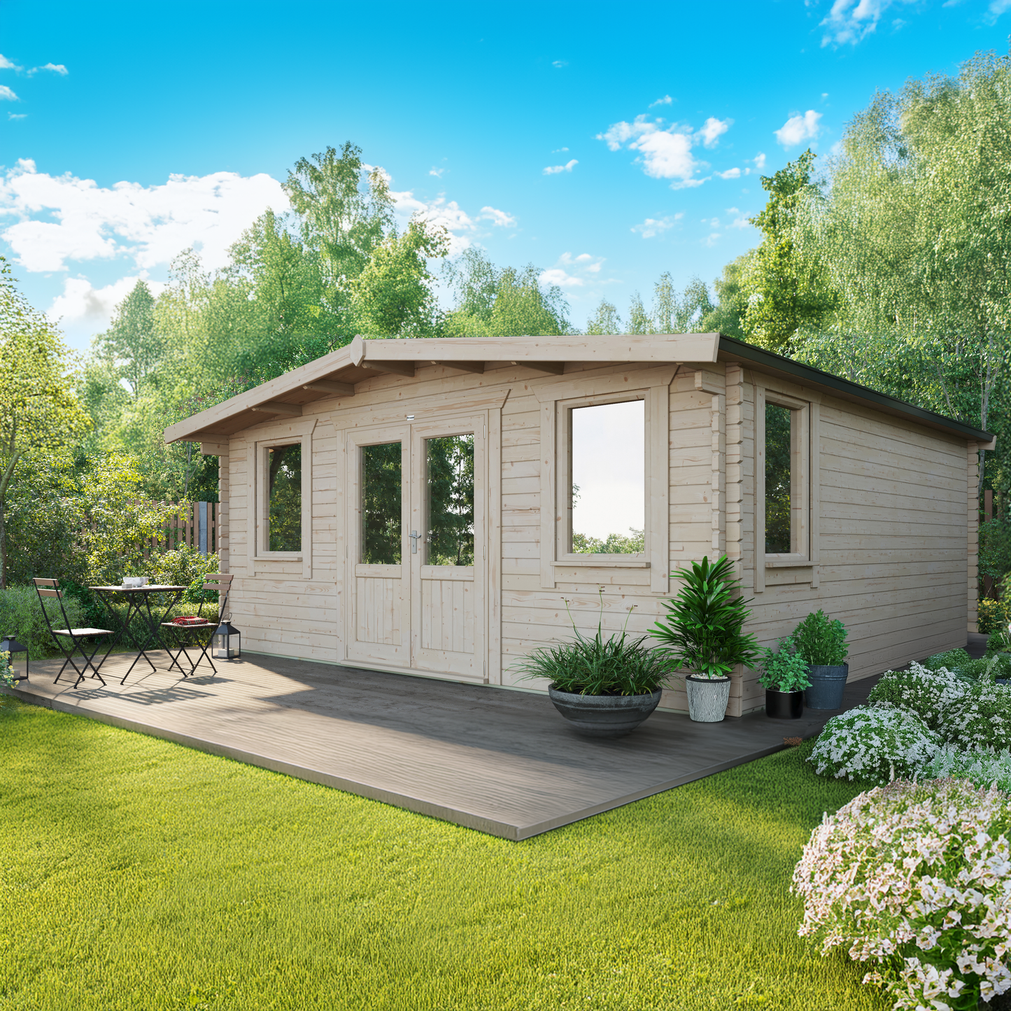 Classic Chalet Blockhütte - 44 mm
