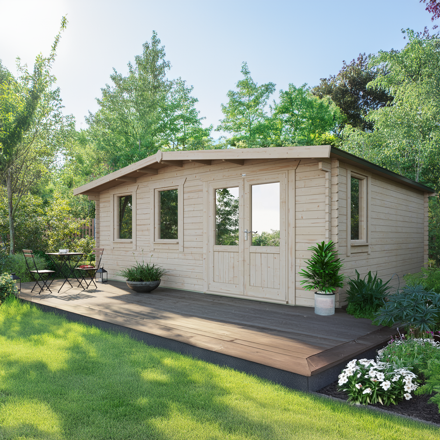 Classic Chalet Blockhütte - 44 mm