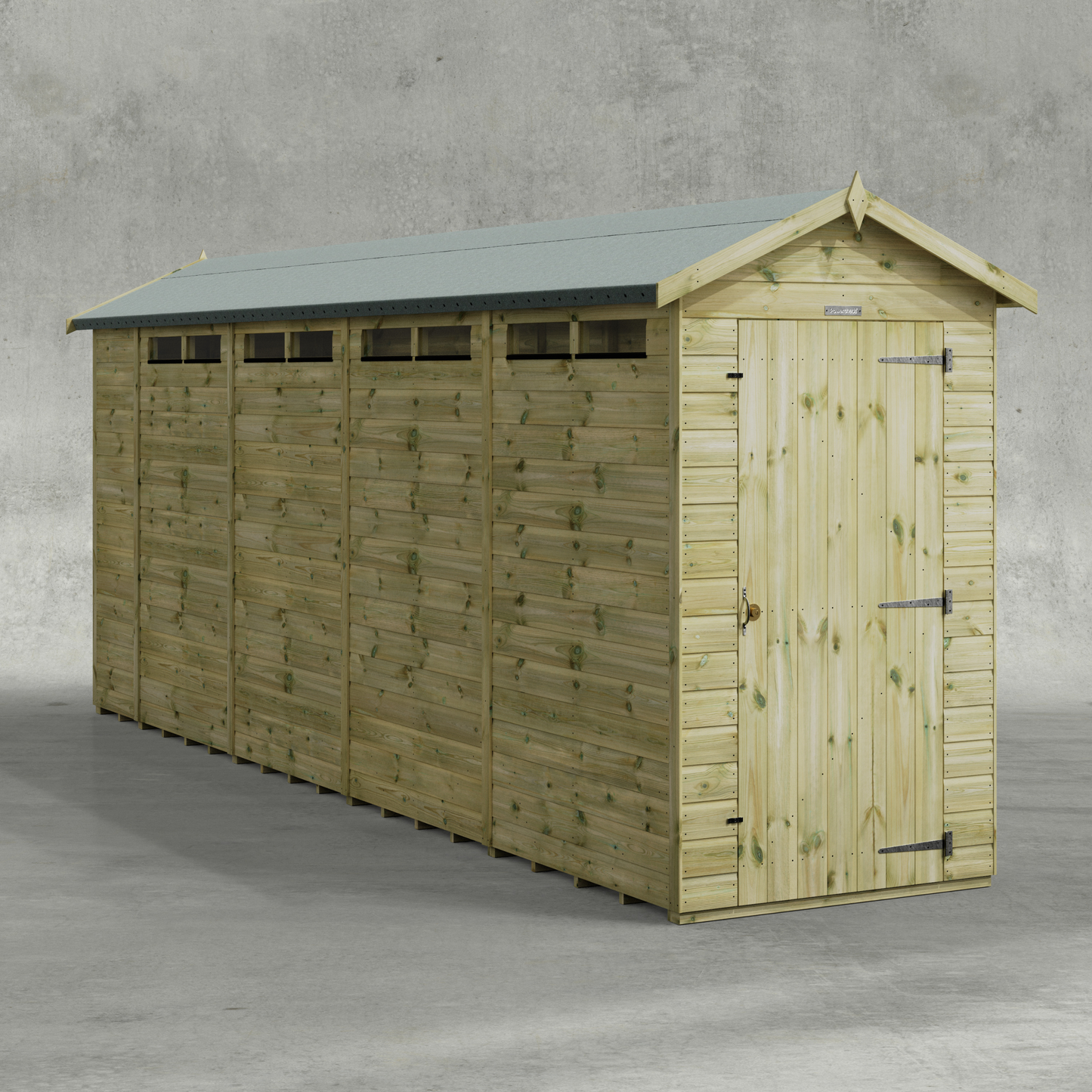 Premium Sicherheitsschuppen mit Satteldach