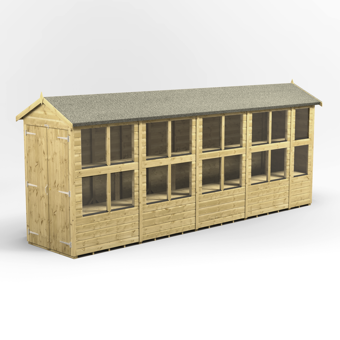 Premium Holz-Gewächshaus mit Satteldach