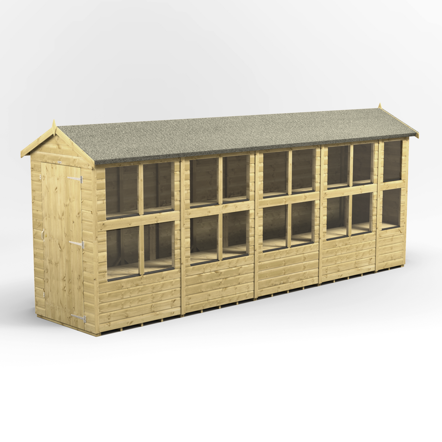 Premium Holz-Gewächshaus mit Satteldach