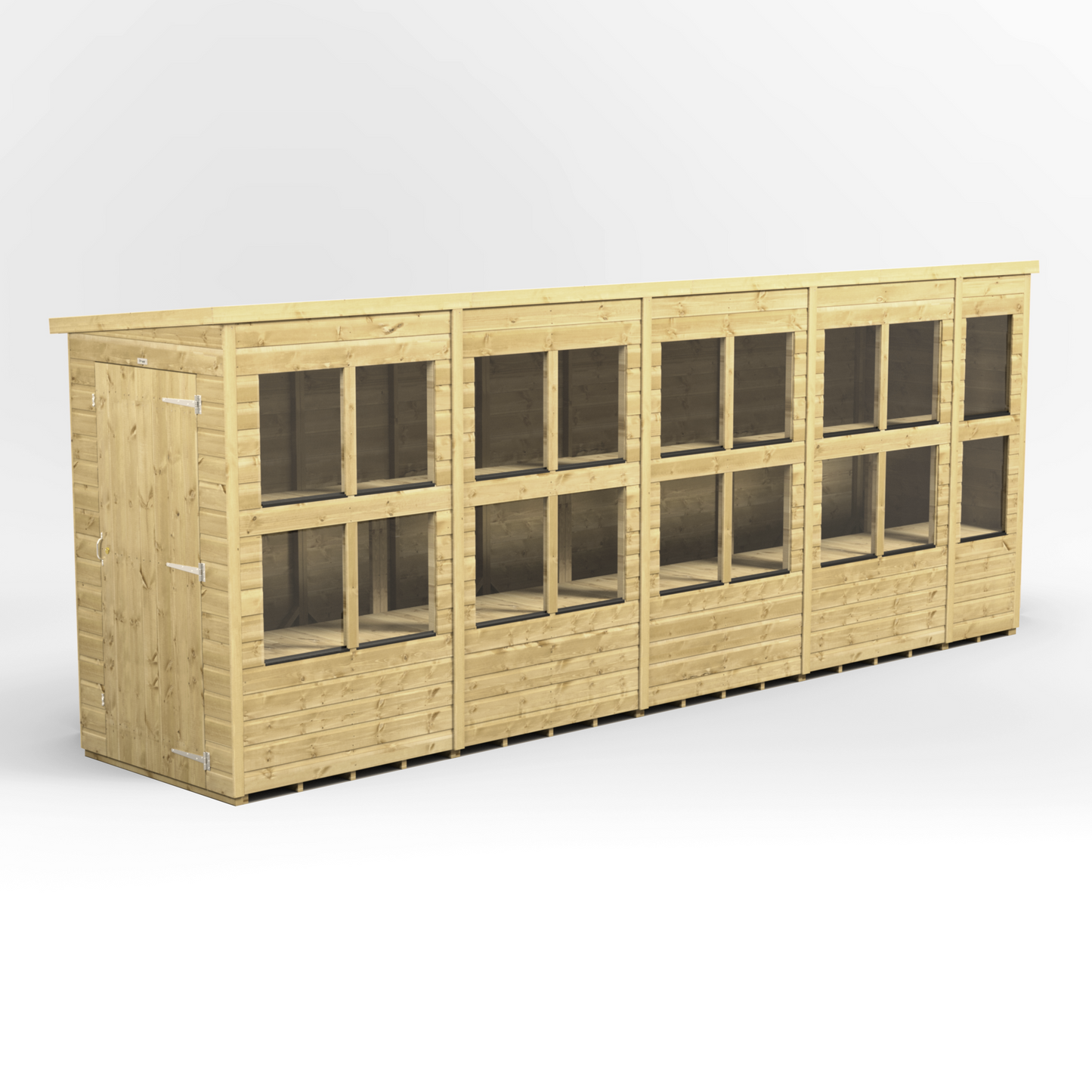 Premium Holz-Gewächshaus mit Pultdach